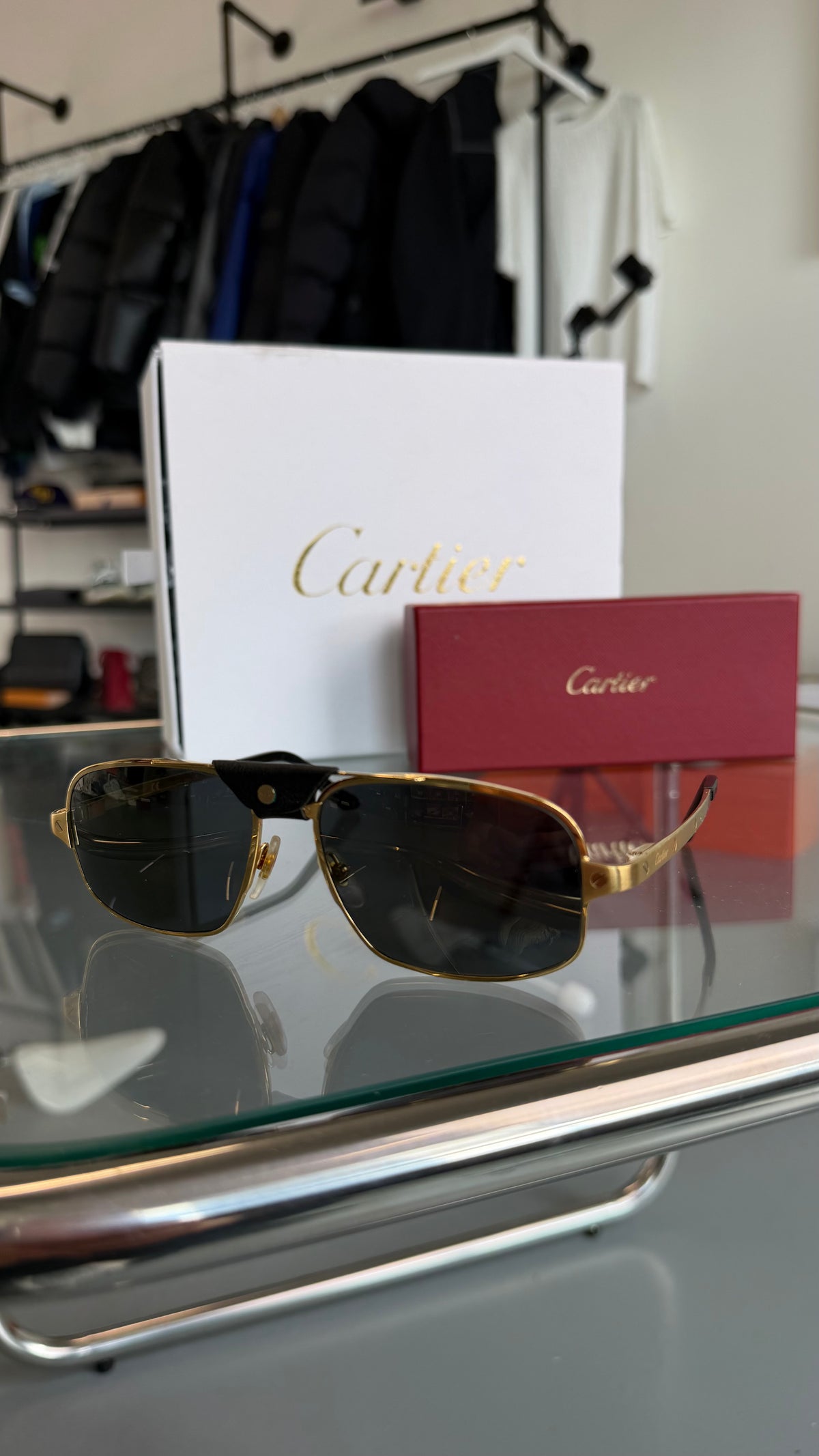 CARTIER SANTOS GOLD SUNGLASSES | PRE OWNED
