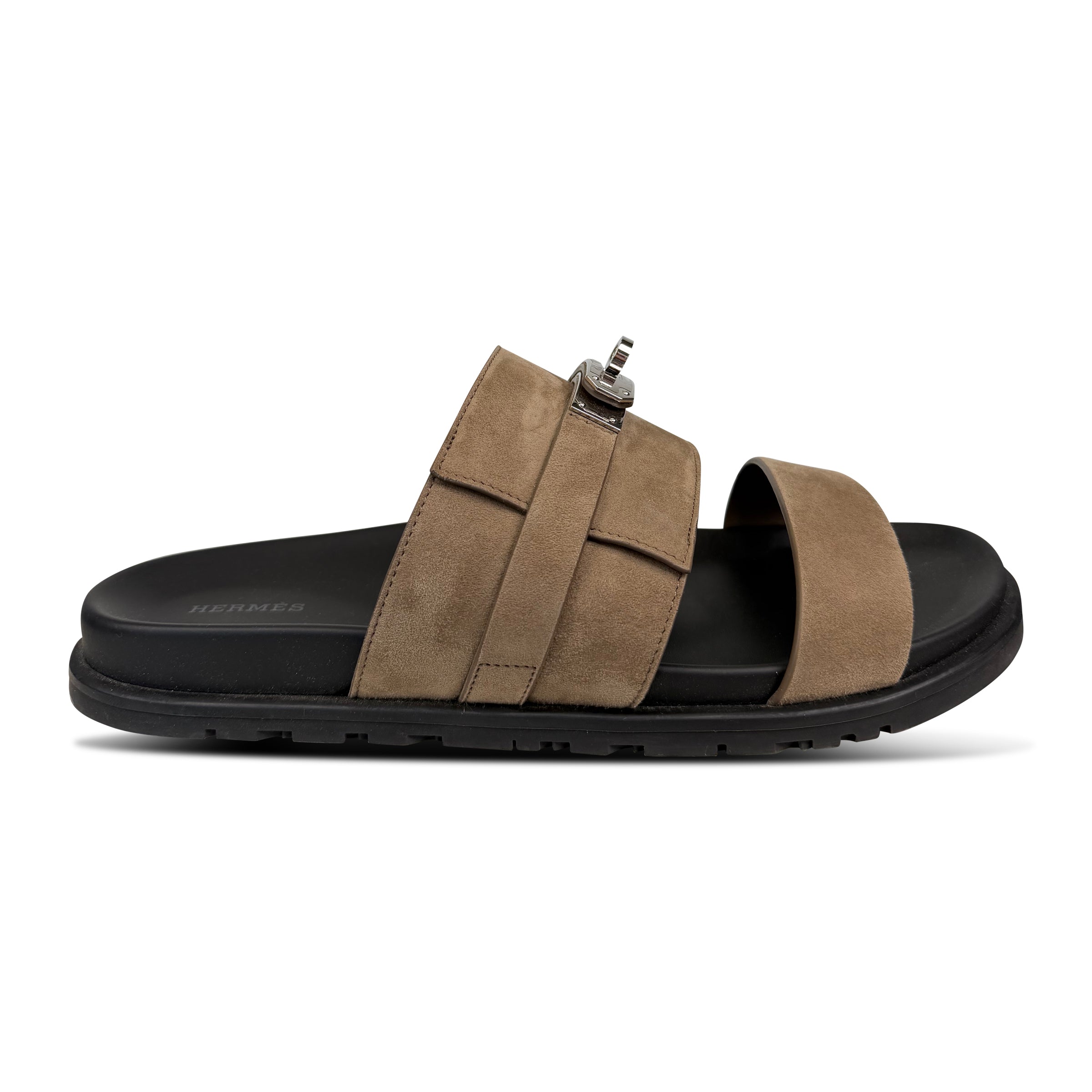 HERMES BROWN SUEDE JACKSON SANDAL - UK 9 | PRE OWNED
