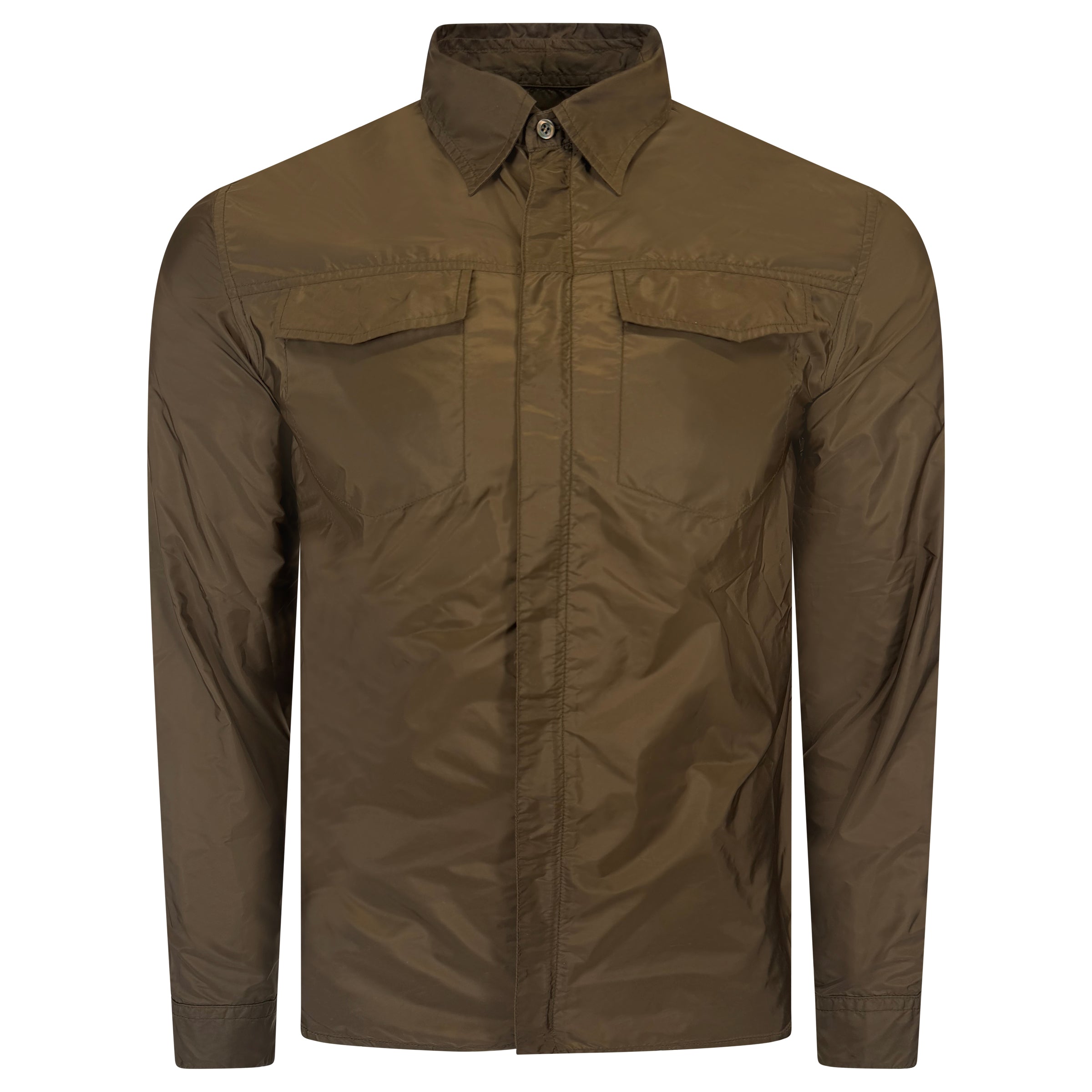 PRADA LINEA ROSSA BROWN OVERSHIRT -SMALL| PRE OWNED