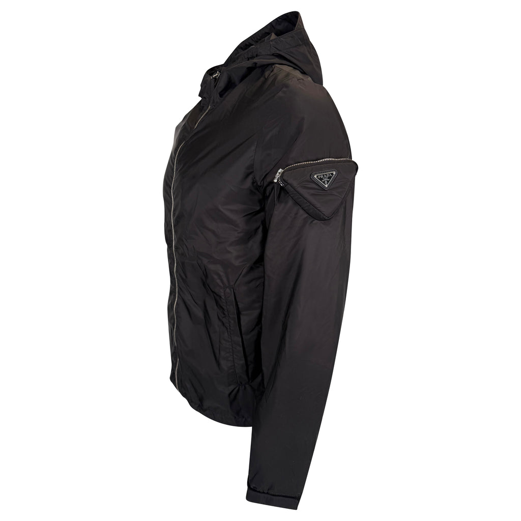 PRADA BLACK PLAQUE JACKET - MEDIUM (48) | PRE OWNED