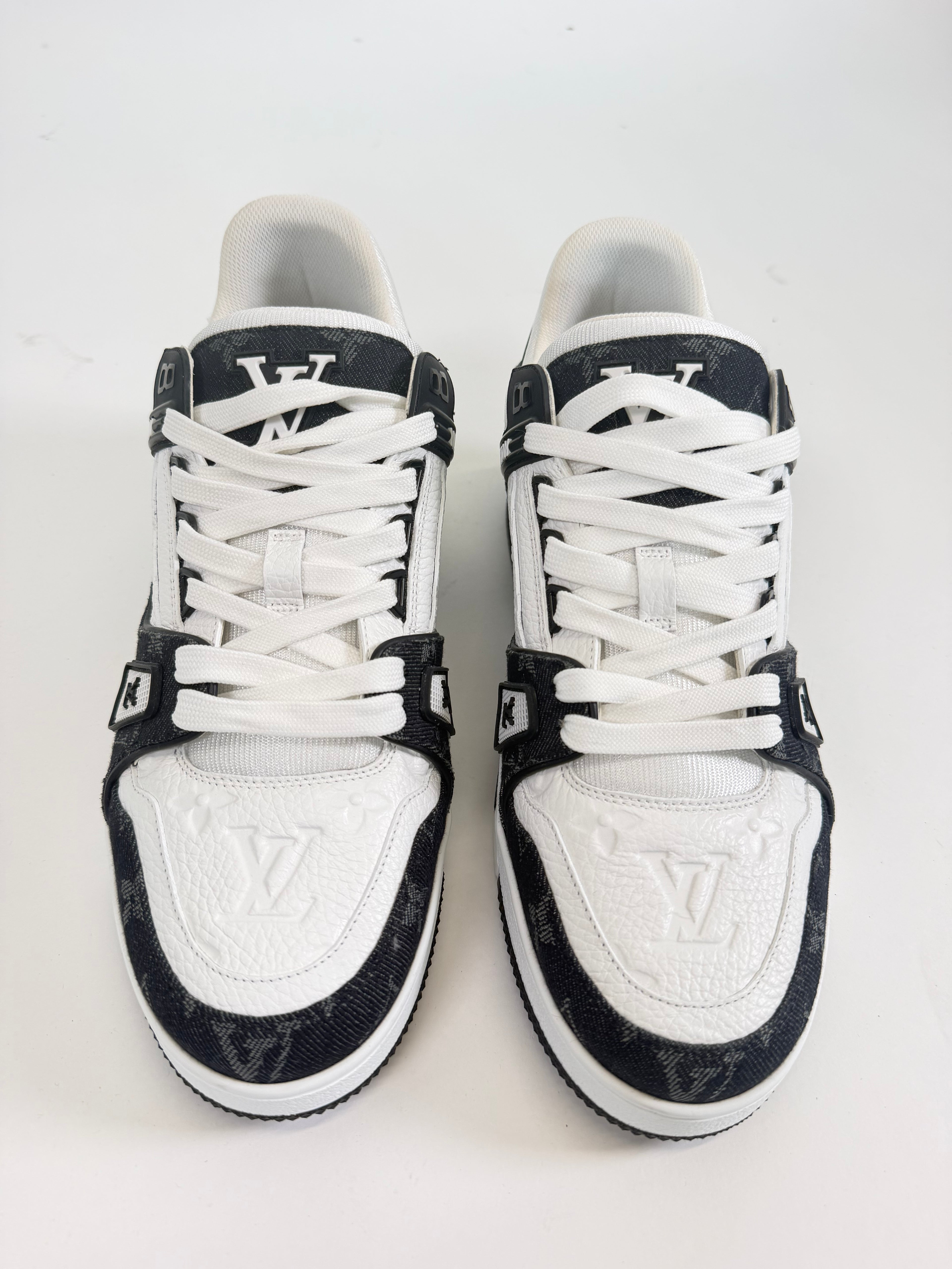 LOUIS VUITTON BLACK DENIM TRAINER - UK 7 (Fit 8) | PRE OWNED