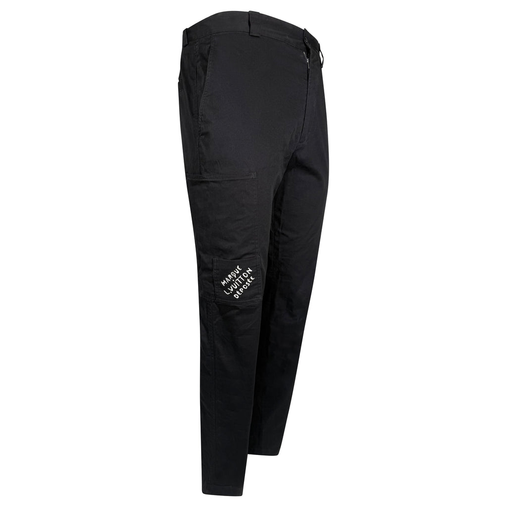LOUIS VUITTON BLACK CARGO TROUSERS - 52 Fit (34W/32L) | PRE OWNED