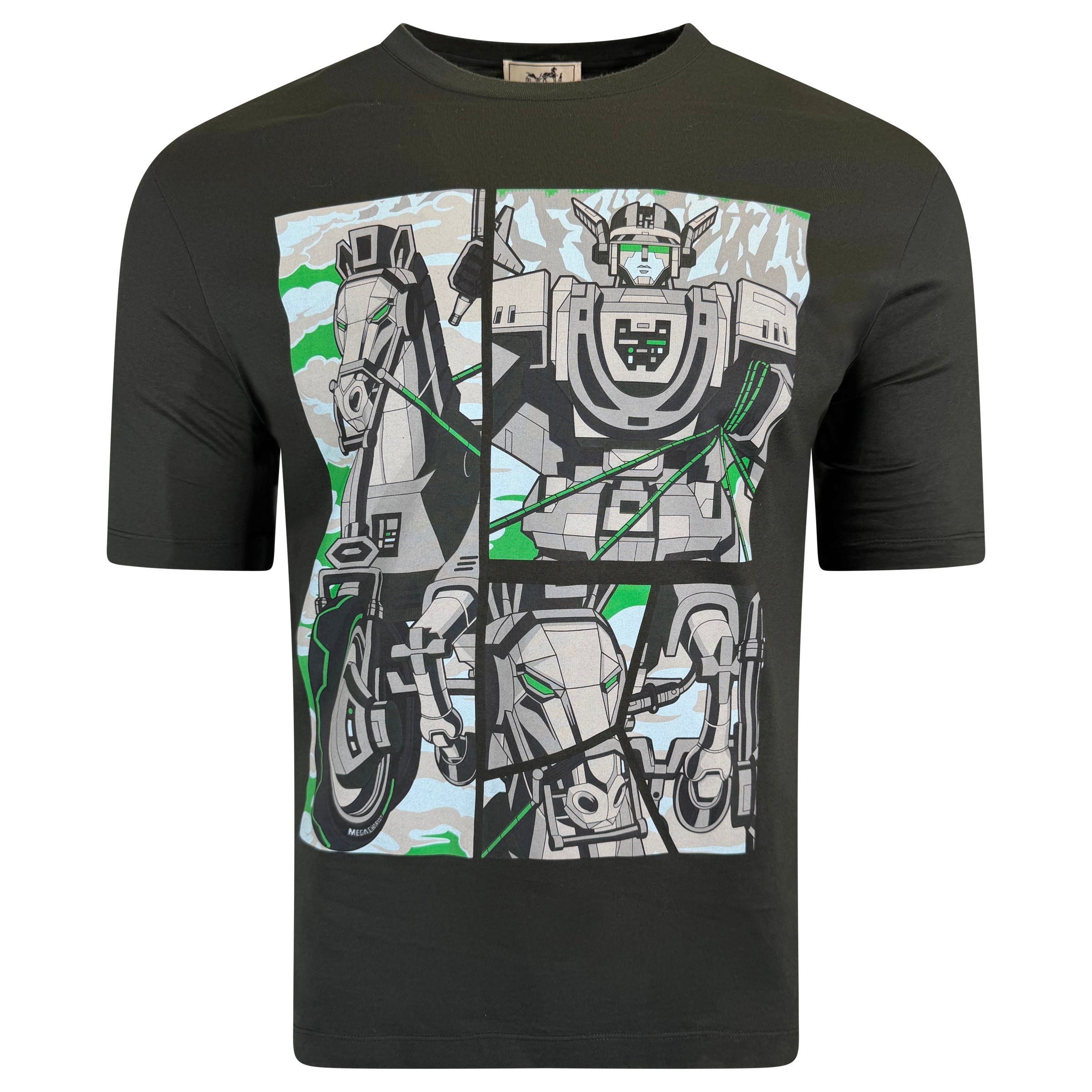 HERMES GREEN LOGO T SHIRT - MEDIUM | PRE OWNED