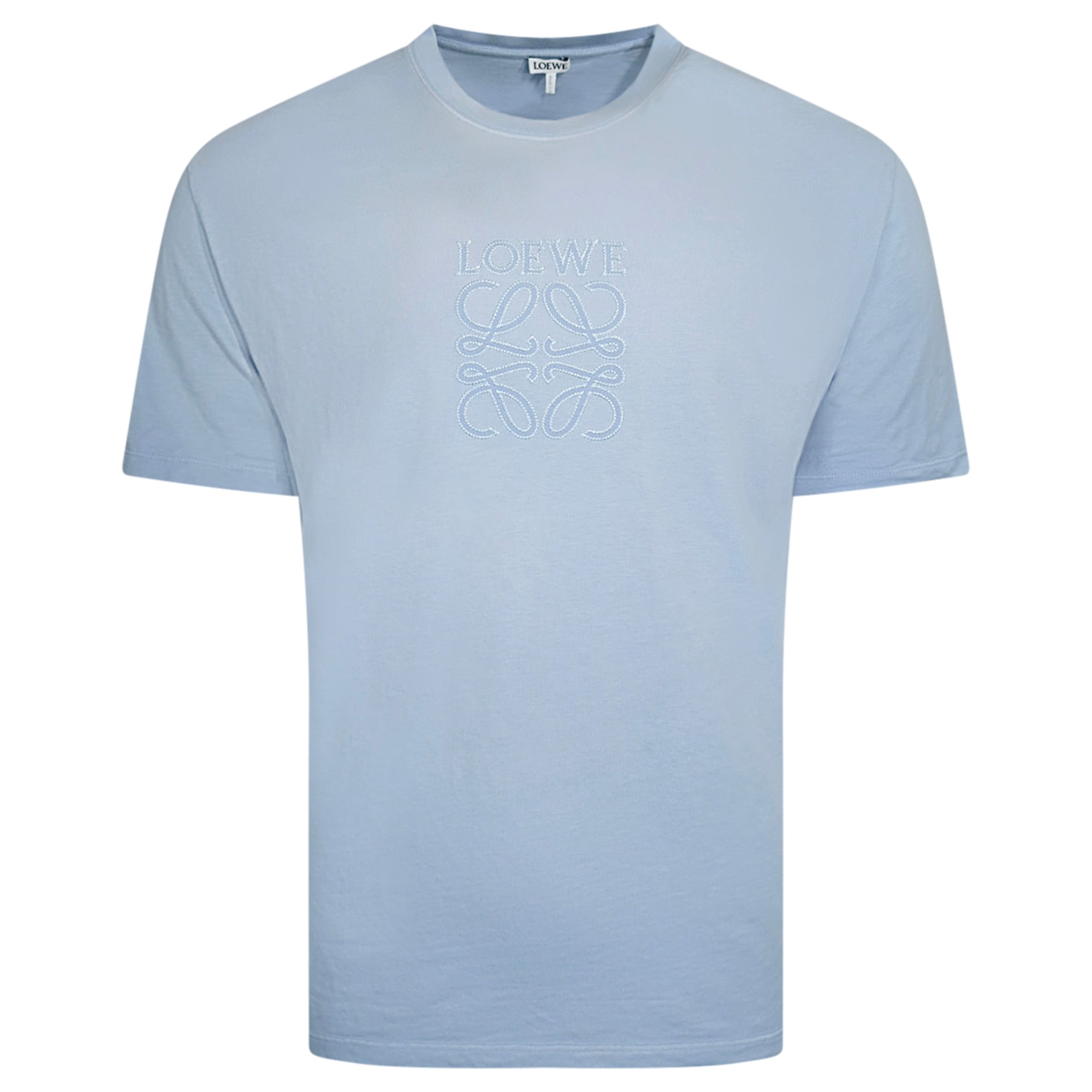 LOEWE LIGHT BLUE LOGO T SHIRT - LARGE (Fits XL) | PRE OWNED