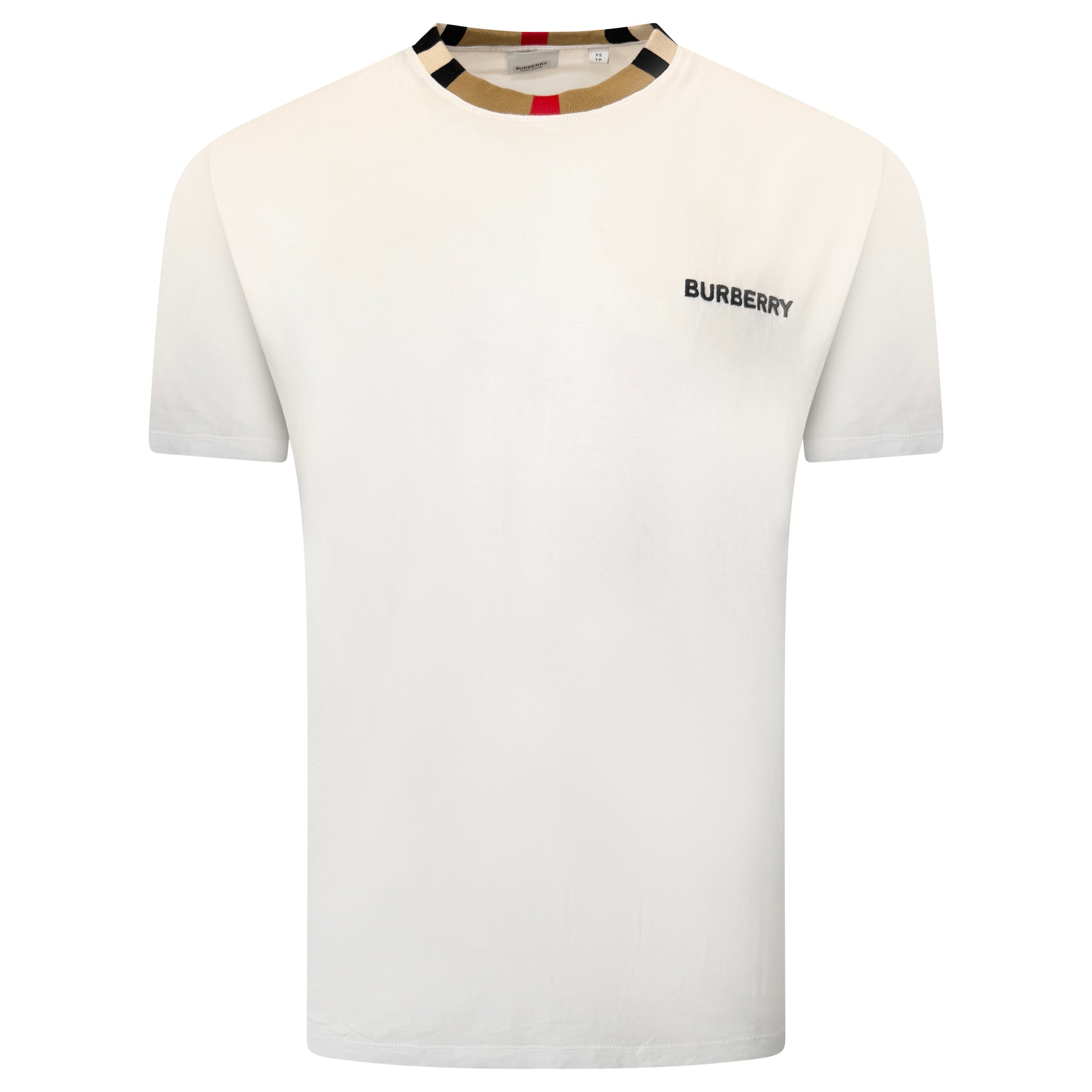BUBRERRY WHITE LOGO T SHIRT - XS (Fits Medium) | PRE OWNED