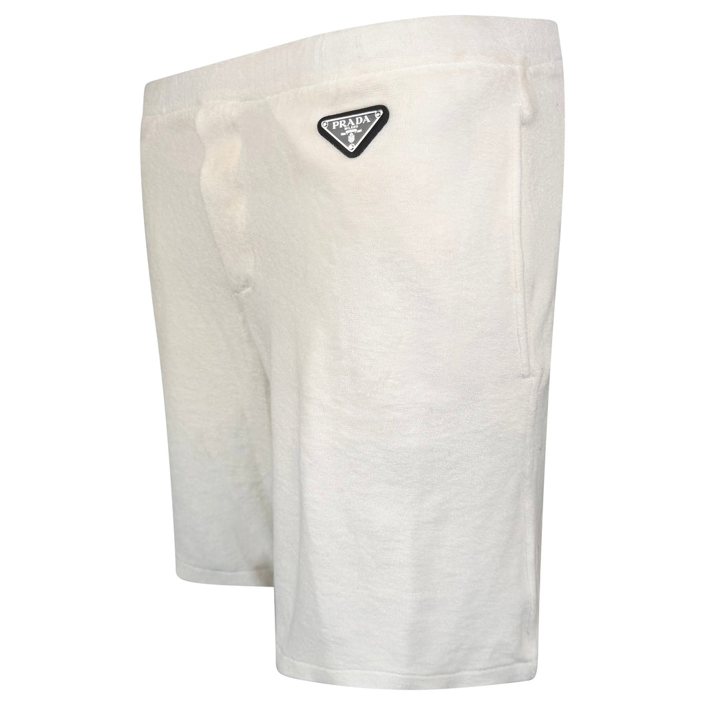 PRADA WHITE TOWELLING SHORTS - M | PRE OWNED