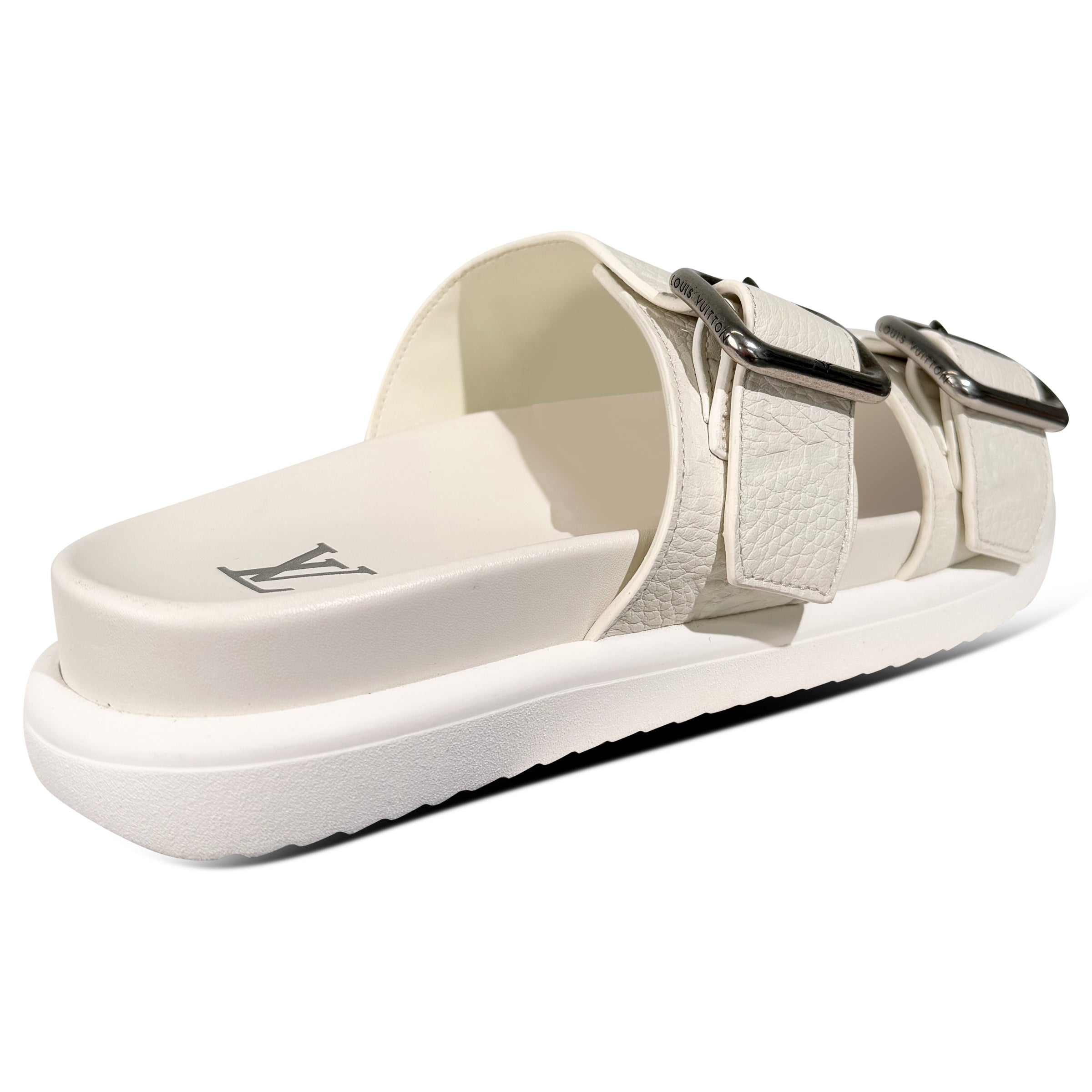 LOUIS VUITTON WHITE VENICE MULES - UK 6 (Fit 7) | PRE OWNED