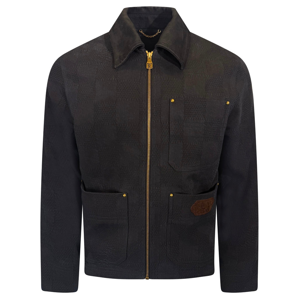 LOUIS VUITTON BLACK WORKER DAMIER JACKET - SMALL (Fits Medium) | PRE OWNED