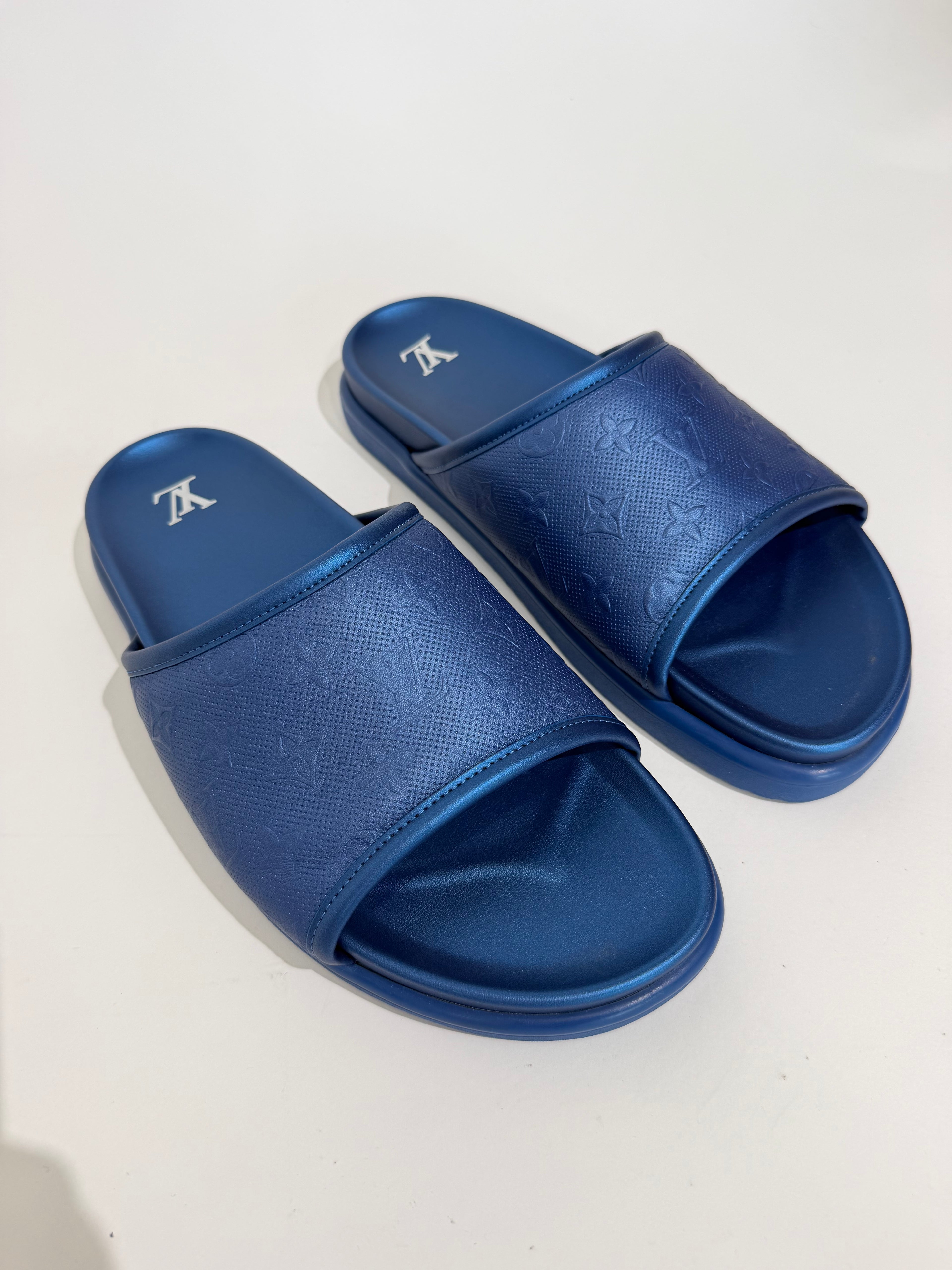 LOUIS VUITTON MIAMI MULE SLIDES BLUE - UK 11 (Fit 12) | PRE OWNED