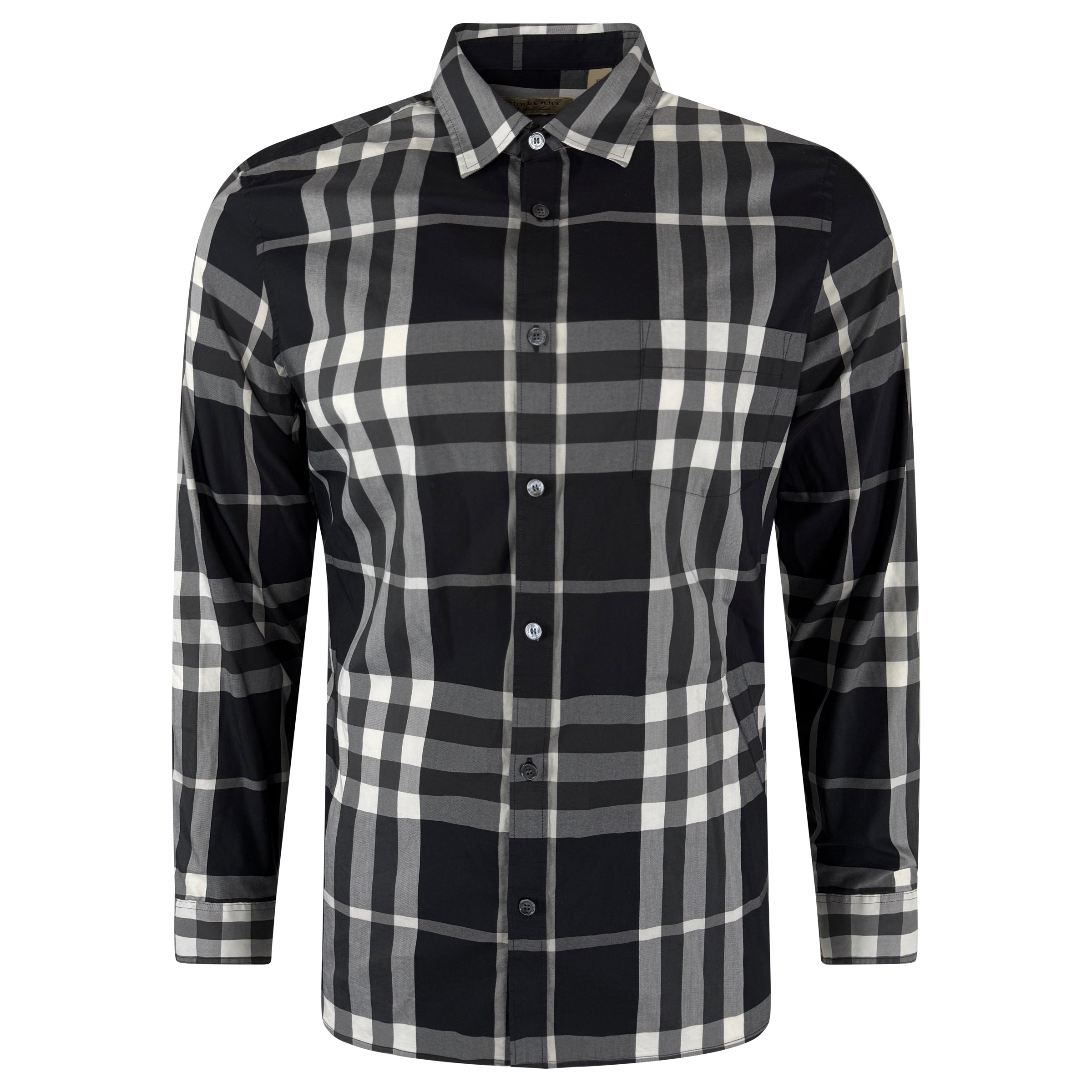 BURBERRY BLACK / GREY SHIRT - XL