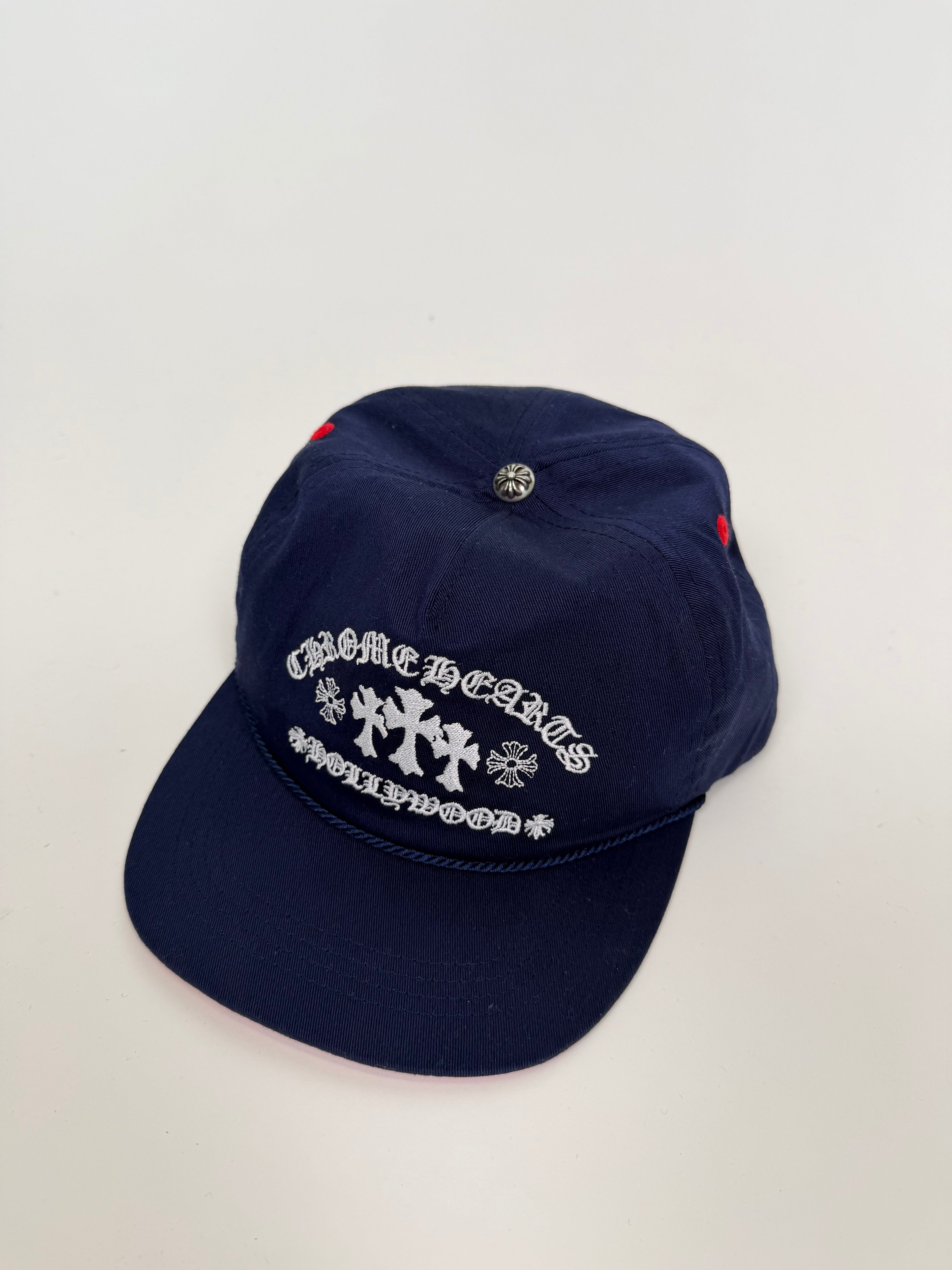 CHROME HEARTS TRIPLE CROSS TRUCKER CAP NAVY