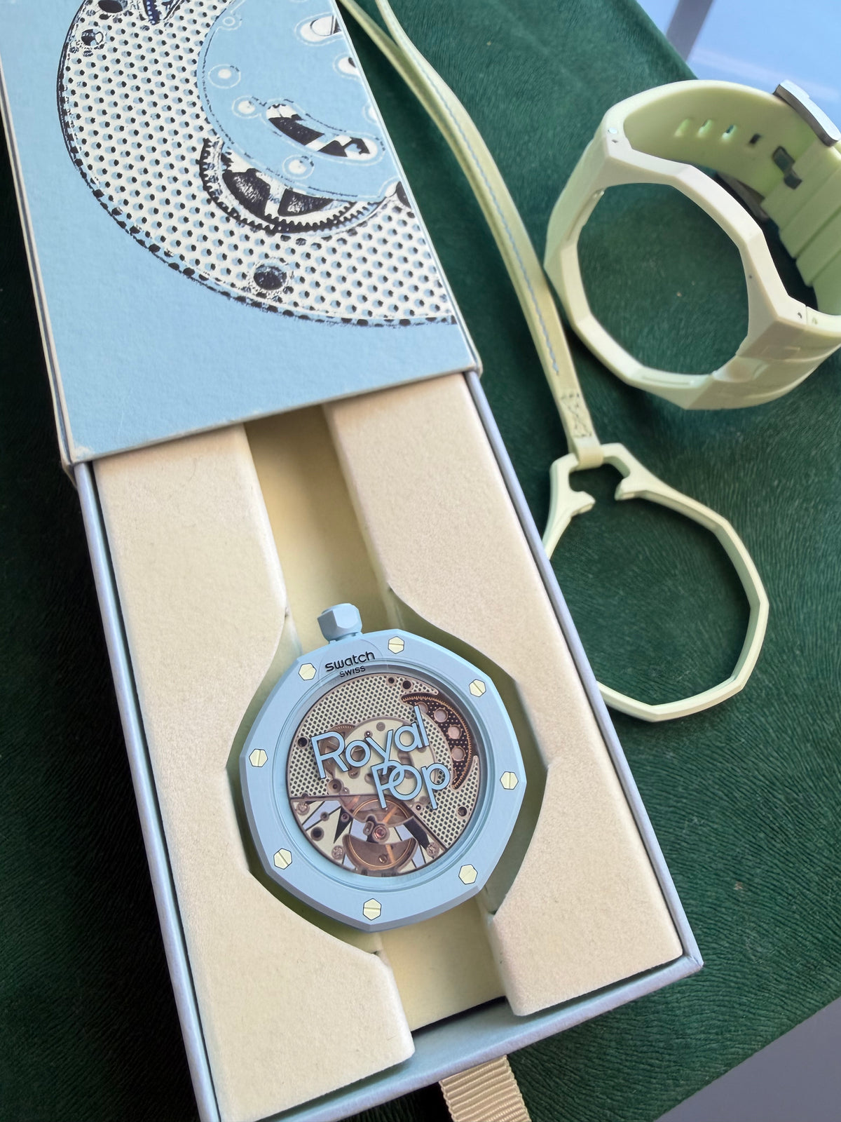 SWATCH X AUDEMARS PIGUET BIOCERAMIC ROYAL POP "BLUE ACHT" WATCH | NEW