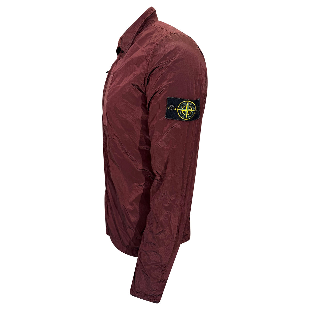 STONE ISLAND NYLON METAL MAROON OVERSHIRT - LARGE| PRE OWNED
