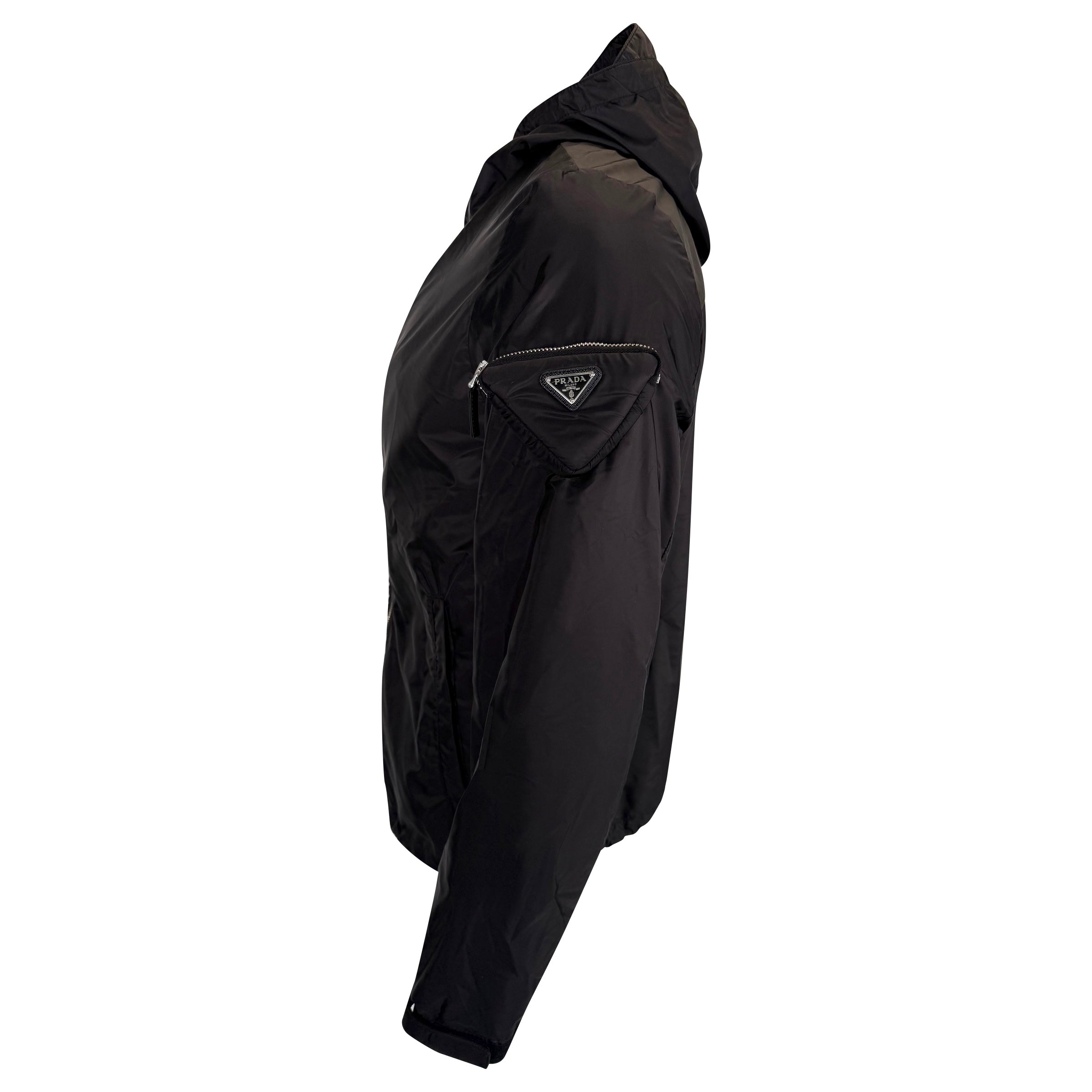 PRADA BLACK PLAQUE JACKET - MEDIUM (48) | PRE OWNED