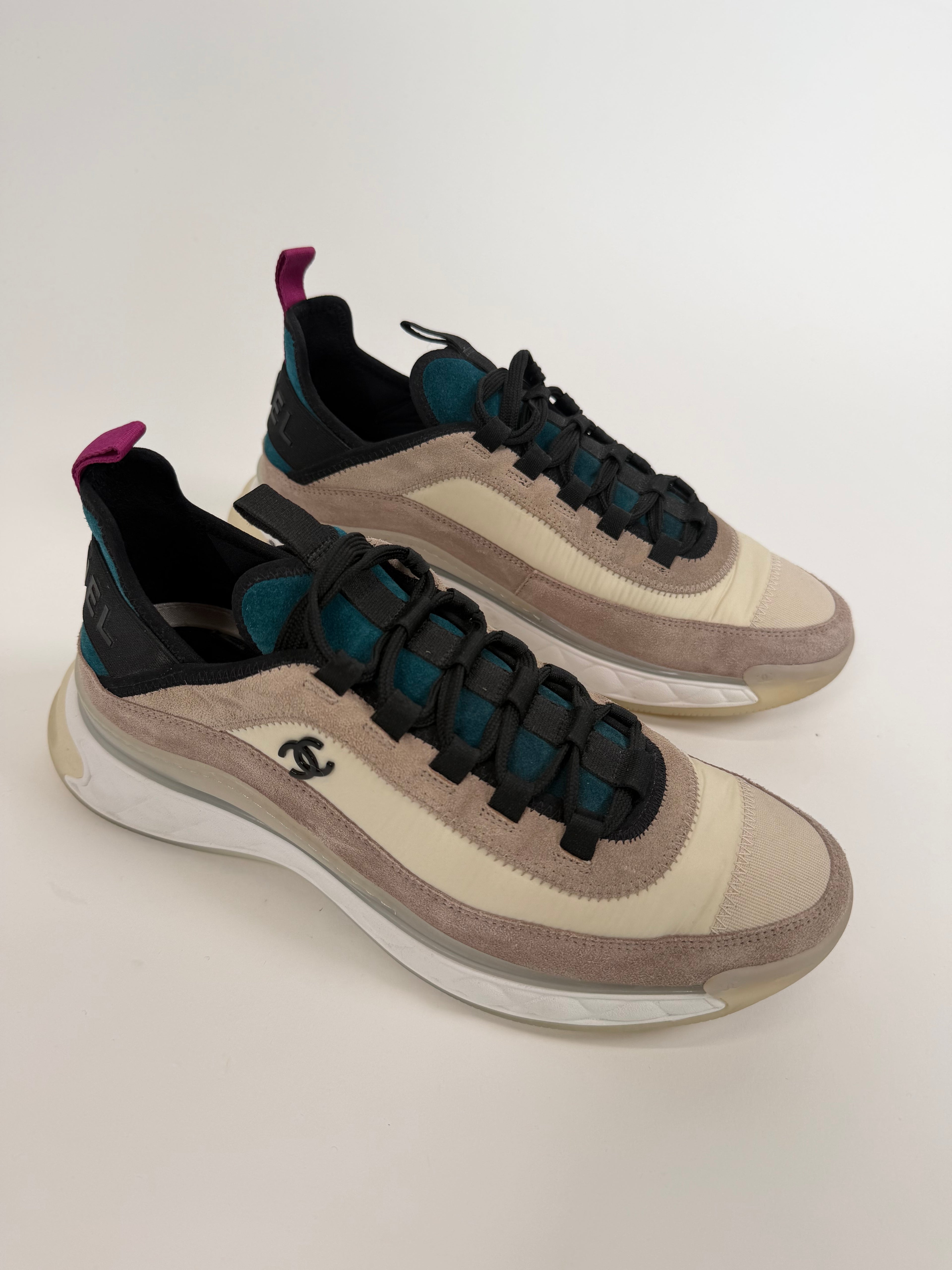 CHANEL BEIGE / WHITE TRAINERS - UK 7 (41) | PRE OWNED