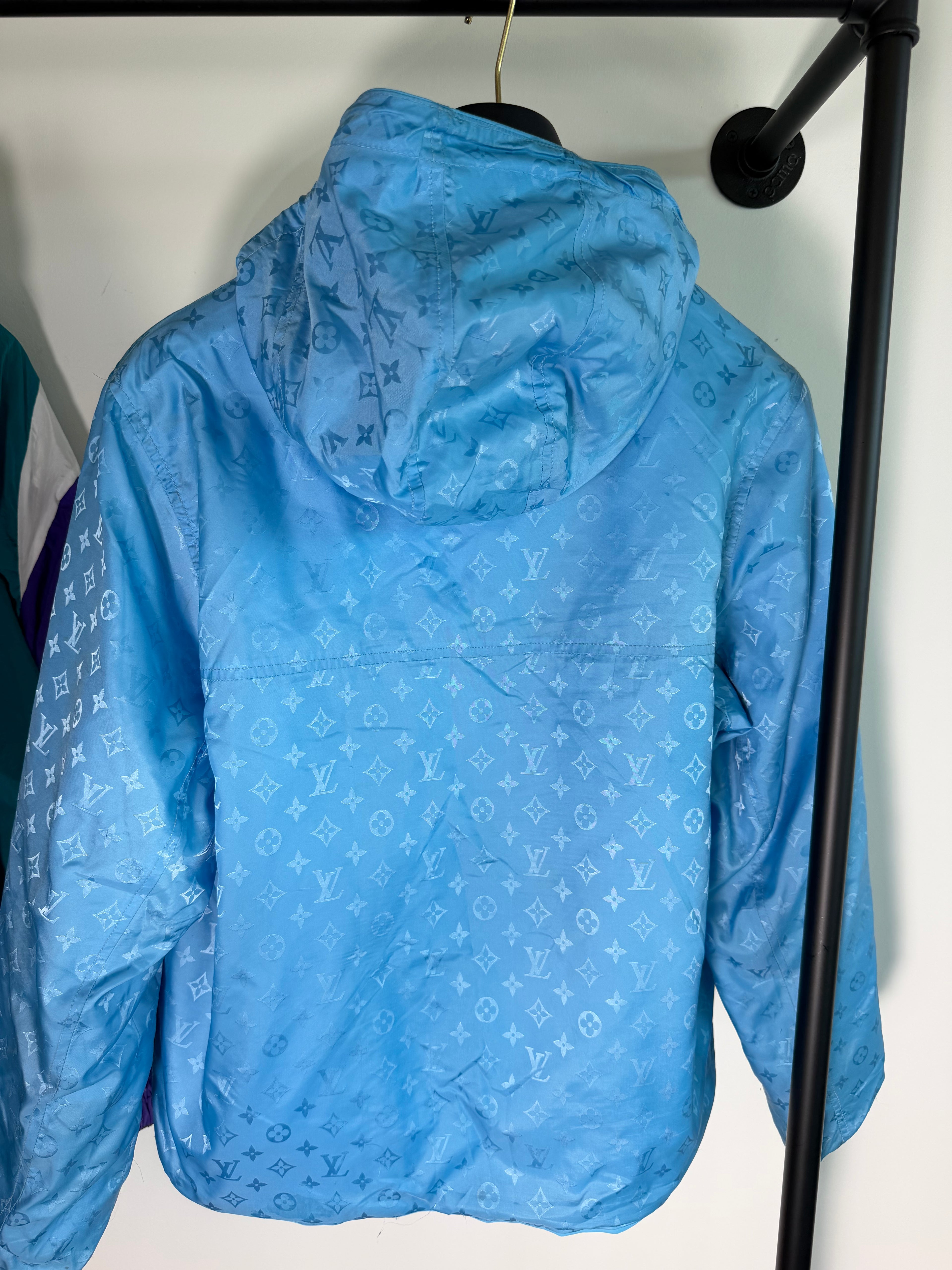 LOUIS VUITTON LIGHT BLUE MONOGRAM REVERSIBLE JACKET - SMALL (46) | PRE OWNED