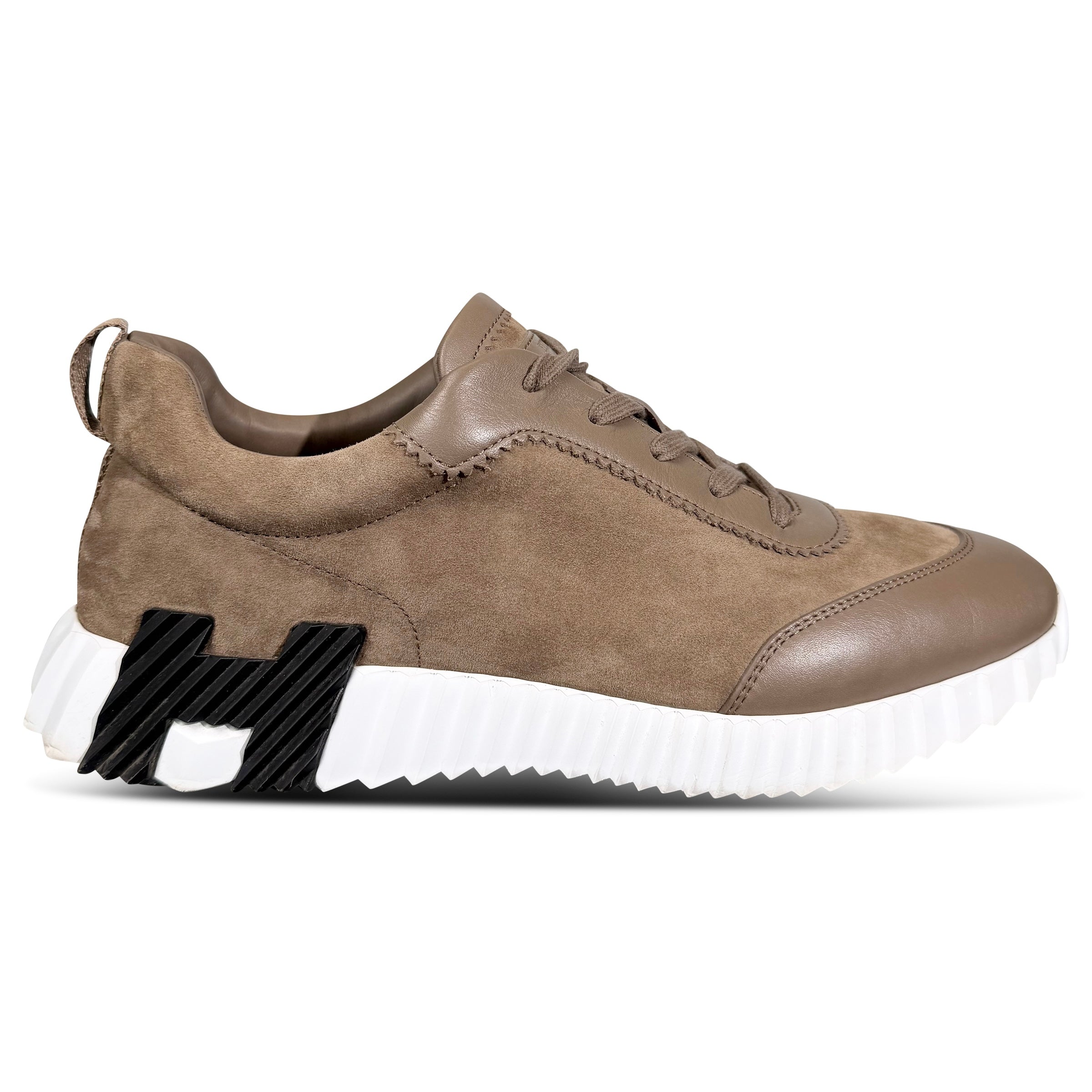 HERMES BOUNCING MOCHA / WHITE   - UK 8.5 (Fits 9) | PRE OWNED