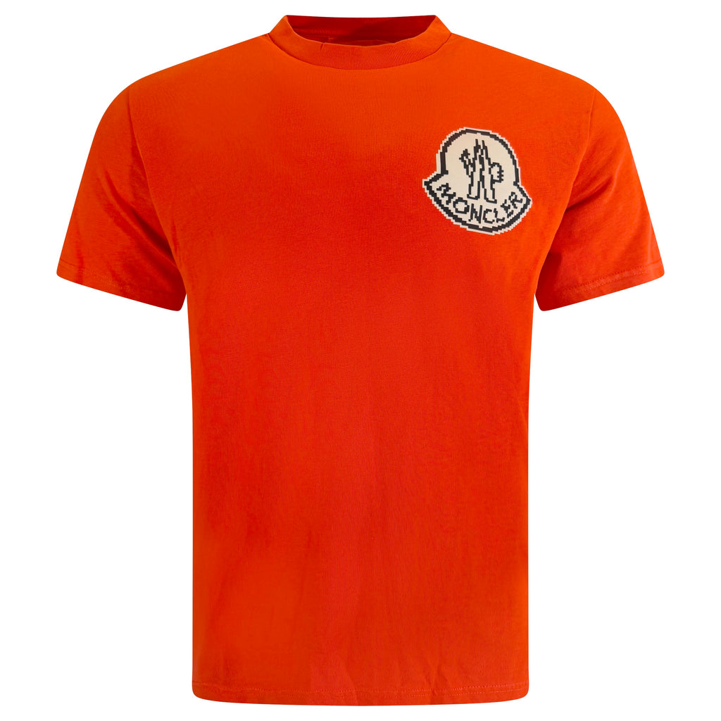 MONCLER ORANGE LOGO T SHIRT - MEDIUM (Fits Large) | PRE OWNED