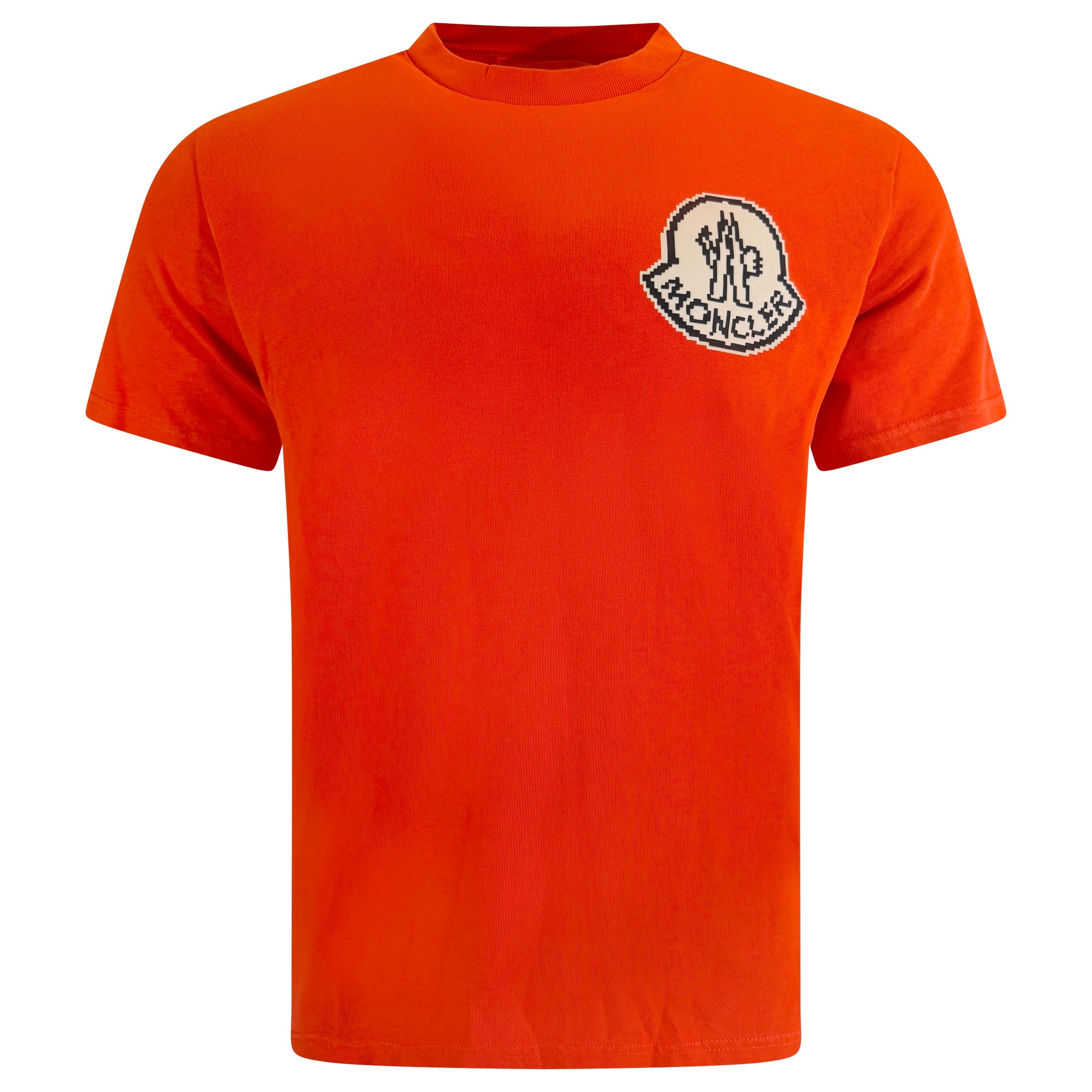 MONCLER ORANGE LOGO T SHIRT - MEDIUM (Fits Large) | PRE OWNED