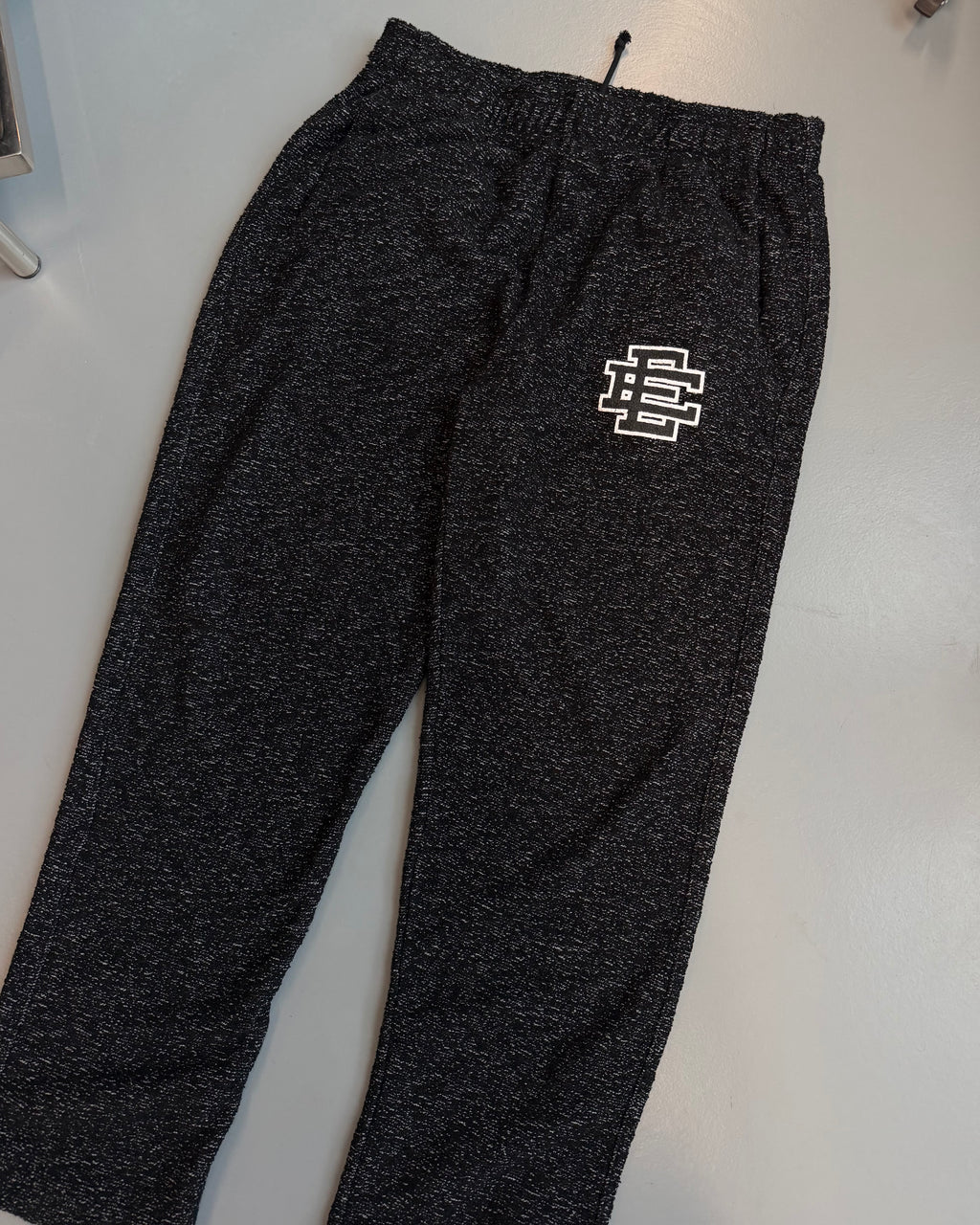 ERIC EMANUEL BLACK BOUCLE TRACK PANTS - XL | PRE OWNED