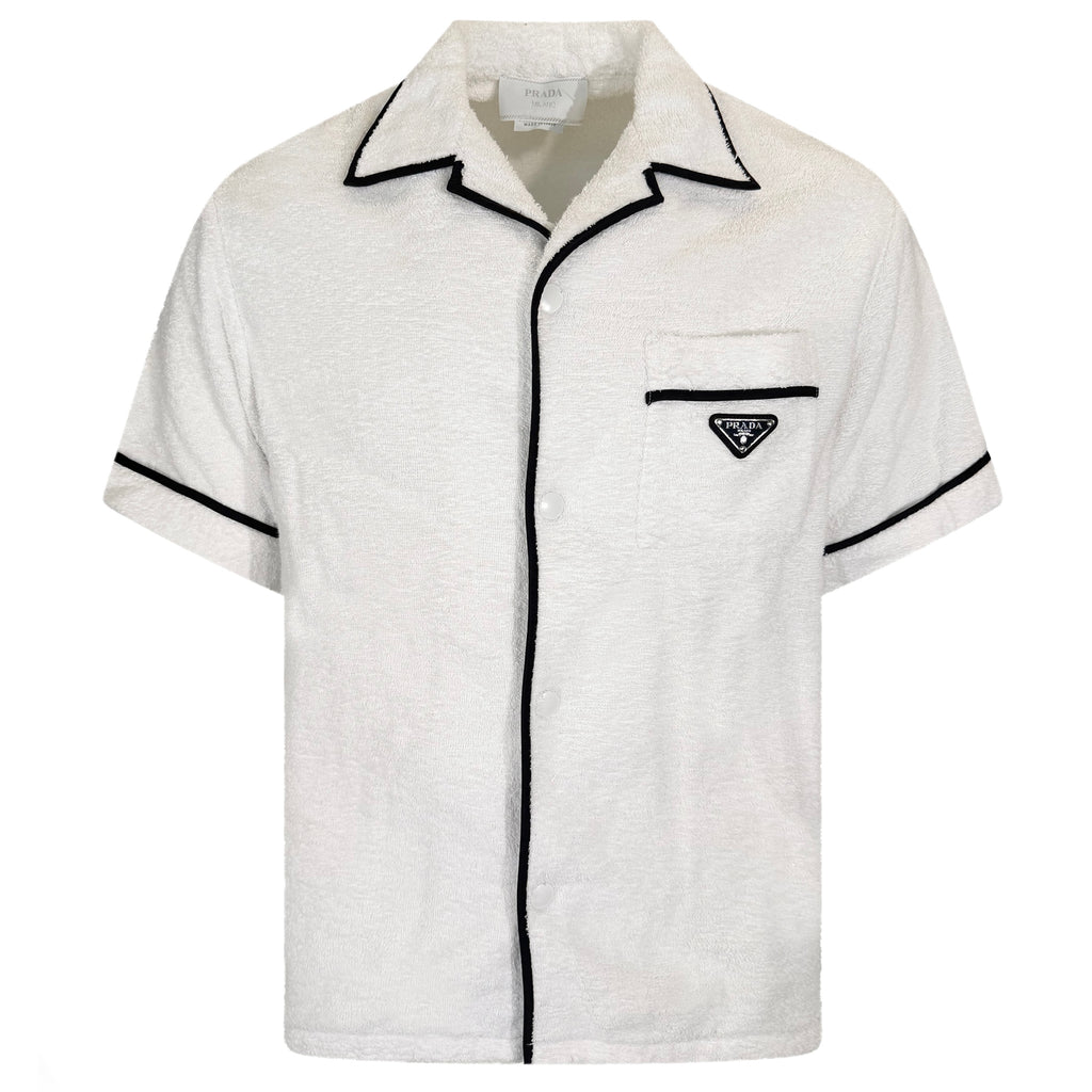 PRADA WHITE TOWELLING SHIRT - XXL (FITS XL) | PRE OWNED