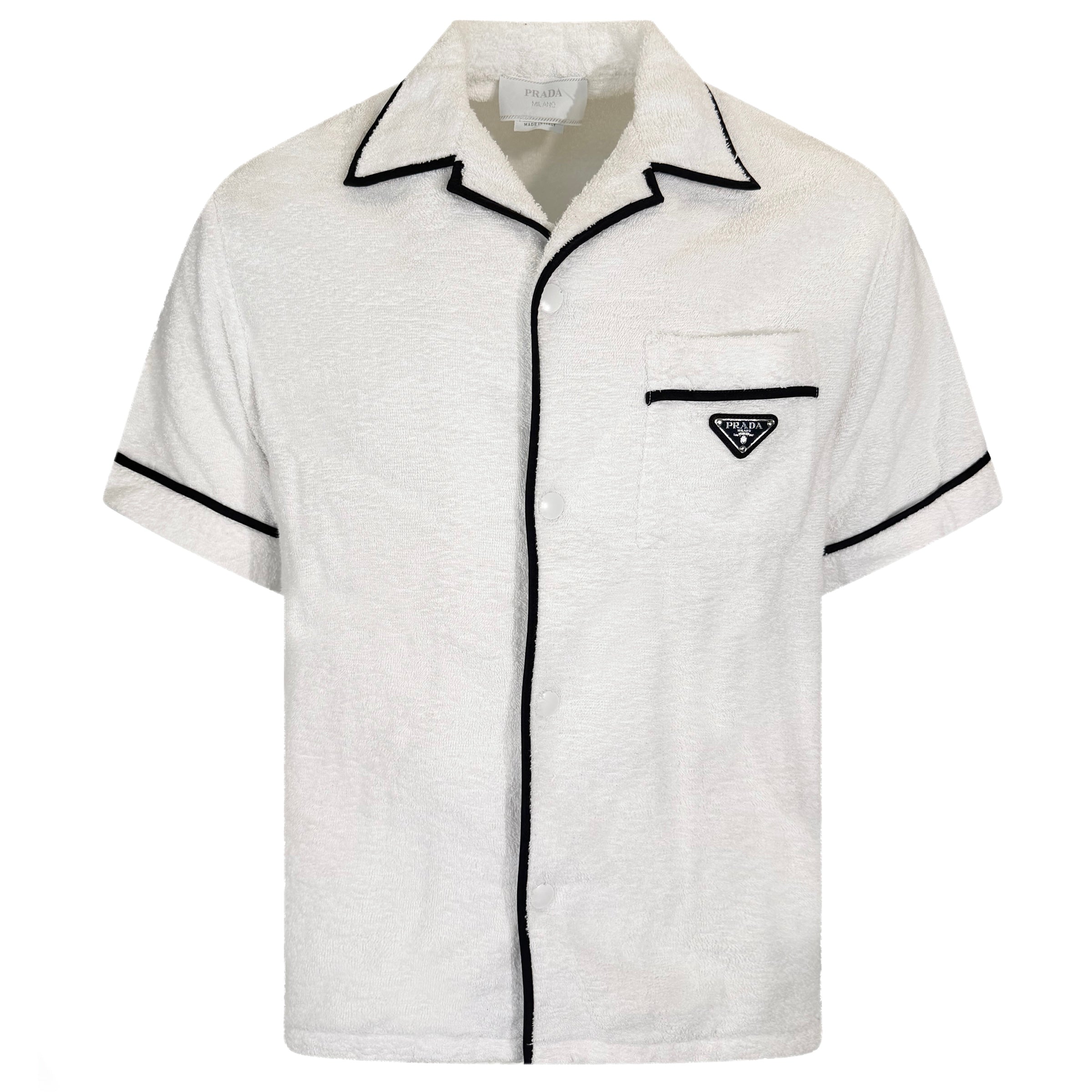 PRADA WHITE TOWELLING SHIRT - XXL (FITS XL) | PRE OWNED