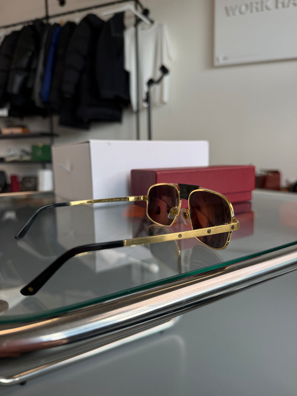 CARTIER SANTOS GOLD SUNGLASSES | PRE OWNED