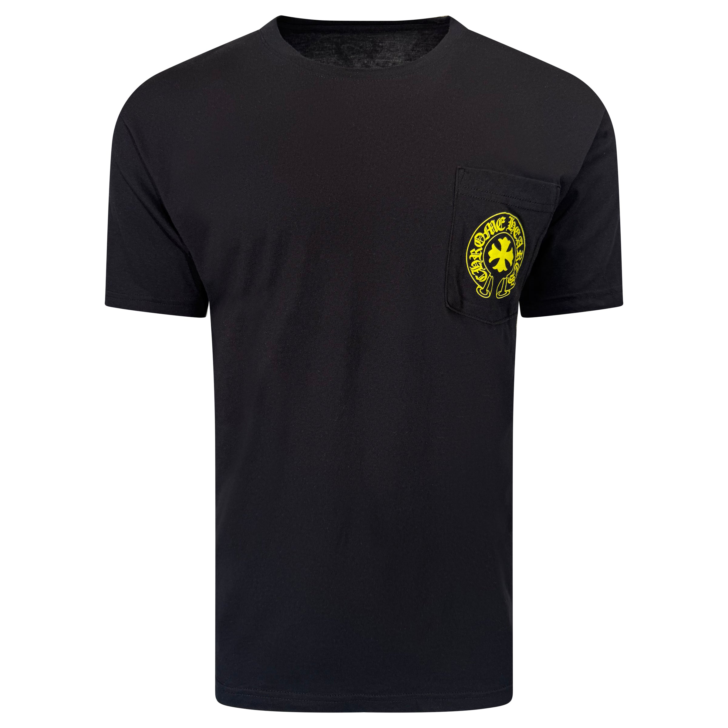 CHROME HEARTS HOLLYWOOD BLACK / YELLOW T SHIRT - XL | PRE OWNED