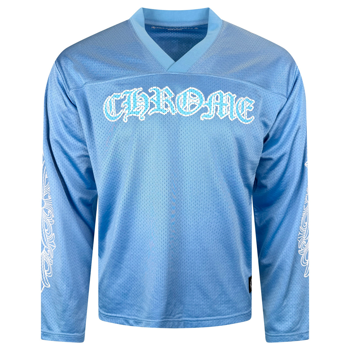 CHROME HEARTS LIGHT BLUE LONG SLEEVED JERSEY - MEDIUM | PRE OWNED