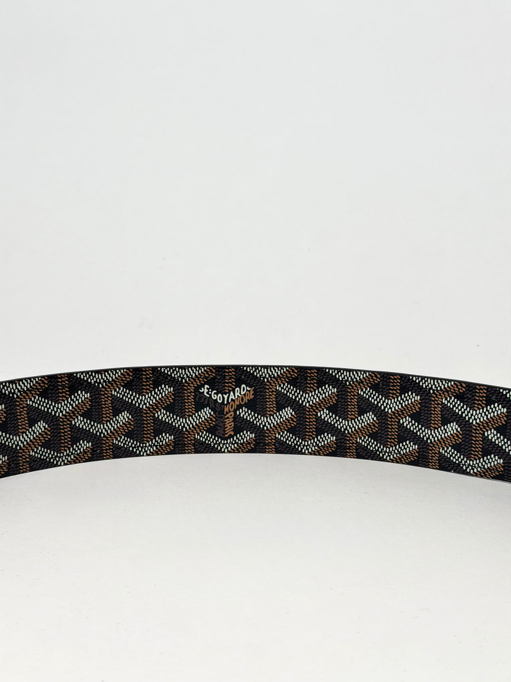 GOYARD FLORIDA CANVAS BELT BLACK / BEIGE - 105CM (34-38W) | PRE OWNED