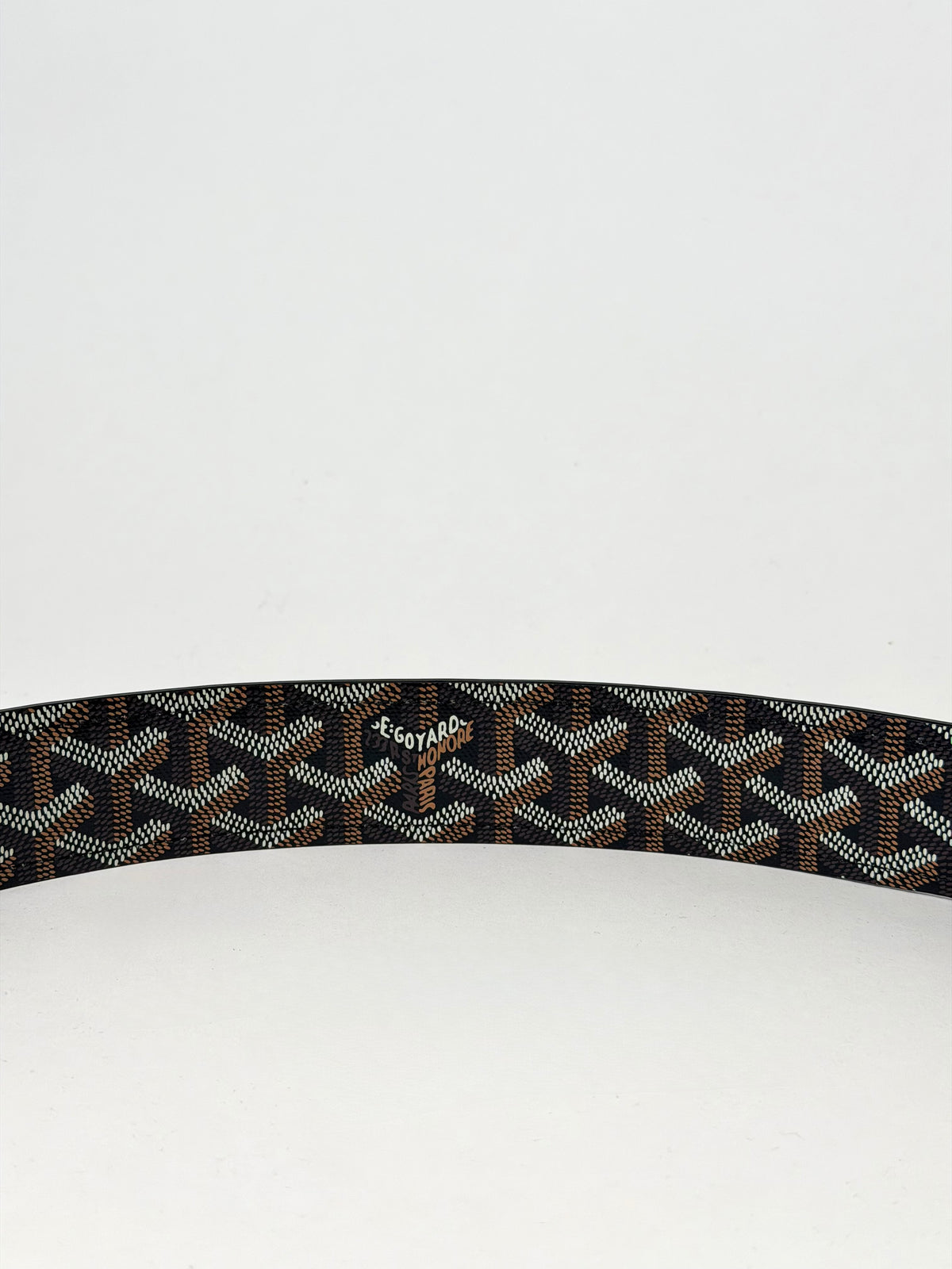 GOYARD FLORIDA CANVAS BELT BLACK / BEIGE - 105CM (34-38W) | PRE OWNED