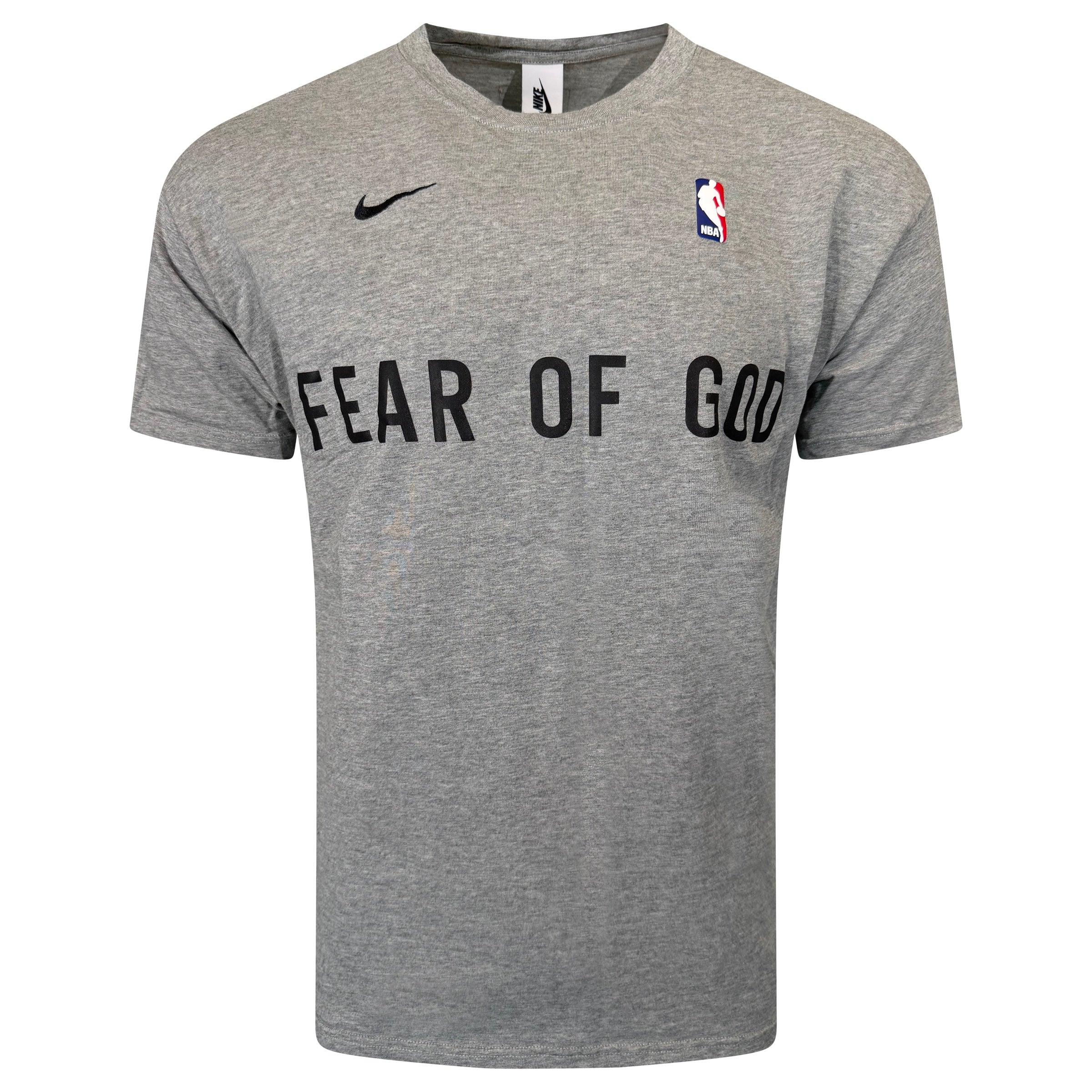 FEAR OF GOD X NIKE NBA GREY LOGO T SHIRT - MEDIUM (Fits Large) | PRE OWNED