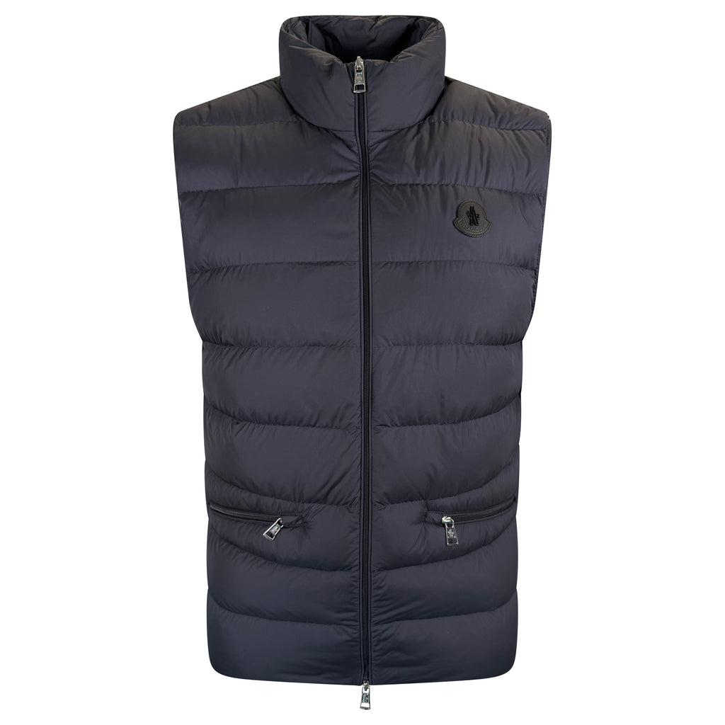 MONCLER NAVY TREOMPAN DOWN GILET - SIZE 4 (Large) | PRE OWNED