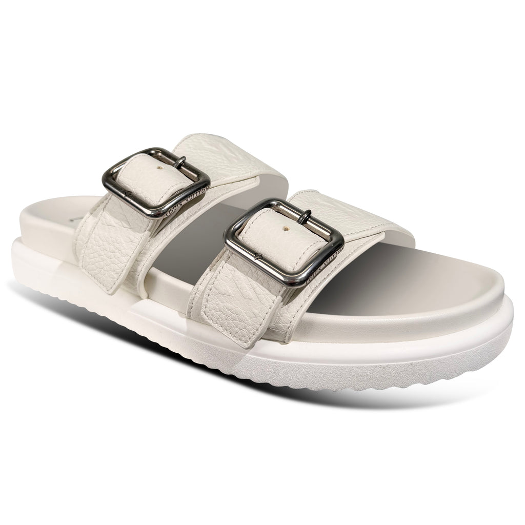 LOUIS VUITTON WHITE VENICE MULES - UK 6 (Fit 7) | PRE OWNED