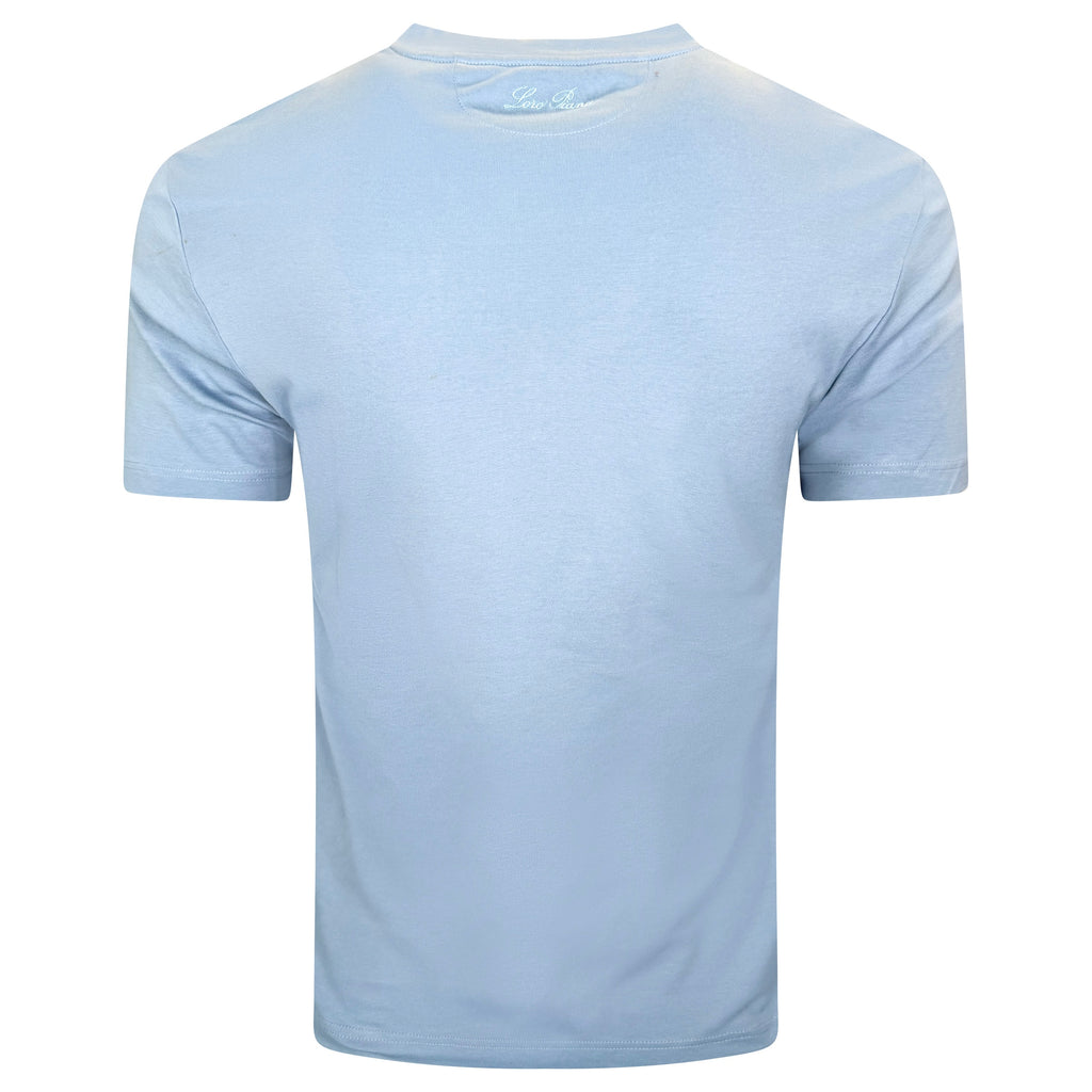 LORO PIANA LIGHT BLUE LOGO T SHIRT - MEDIUM | PRE OWNED
