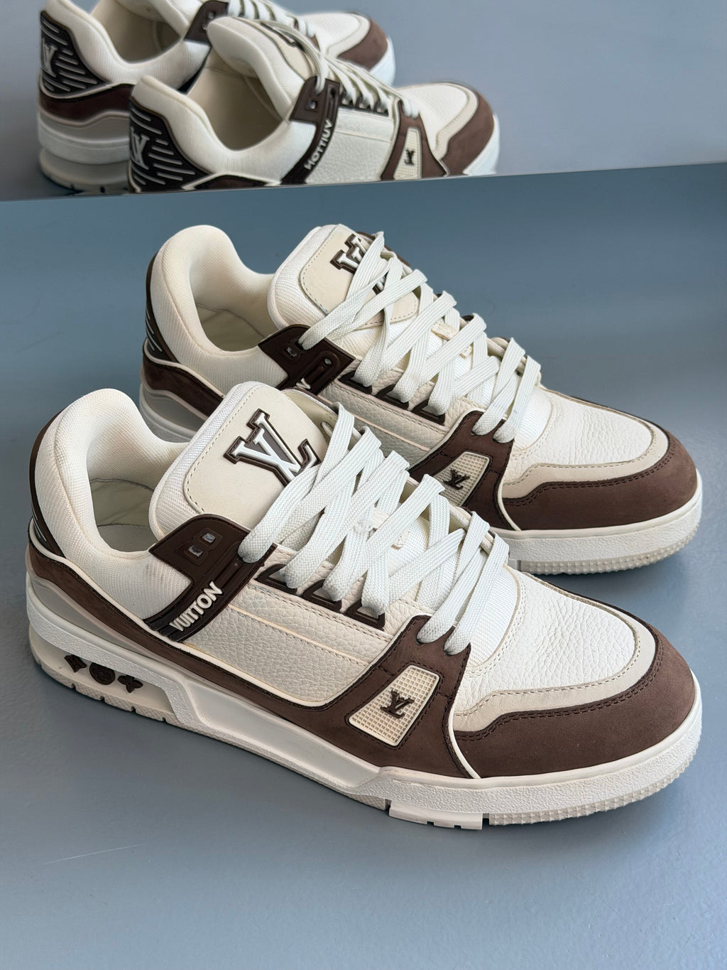 LOUIS VUITTON MOCHA LV TRAINER - UK 6.5 (Fit 7.5) | PRE OWNED