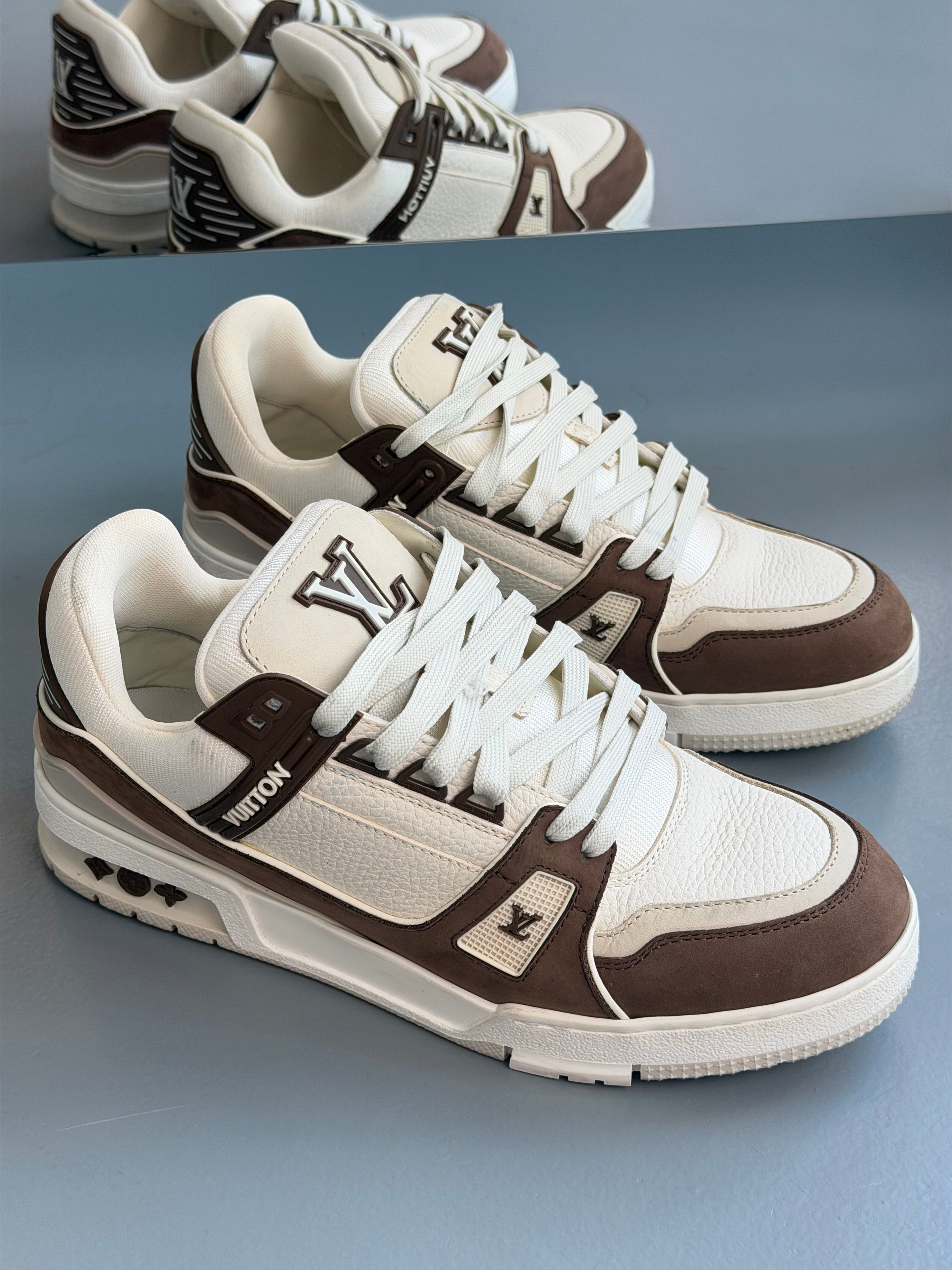 LOUIS VUITTON MOCHA LV TRAINER - UK 6.5 (Fit 7.5) | PRE OWNED