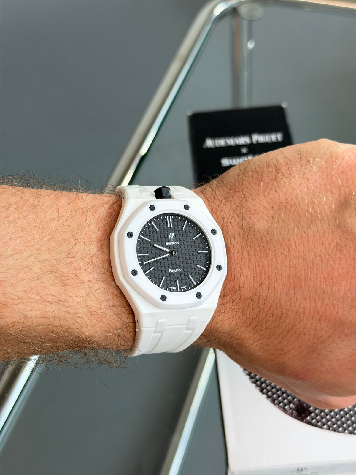 SWATCH X AUDEMARS PIGUET BIOCERAMIC ROYAL POP "OCHO NEGRO T" WATCH & STRAP | NEW