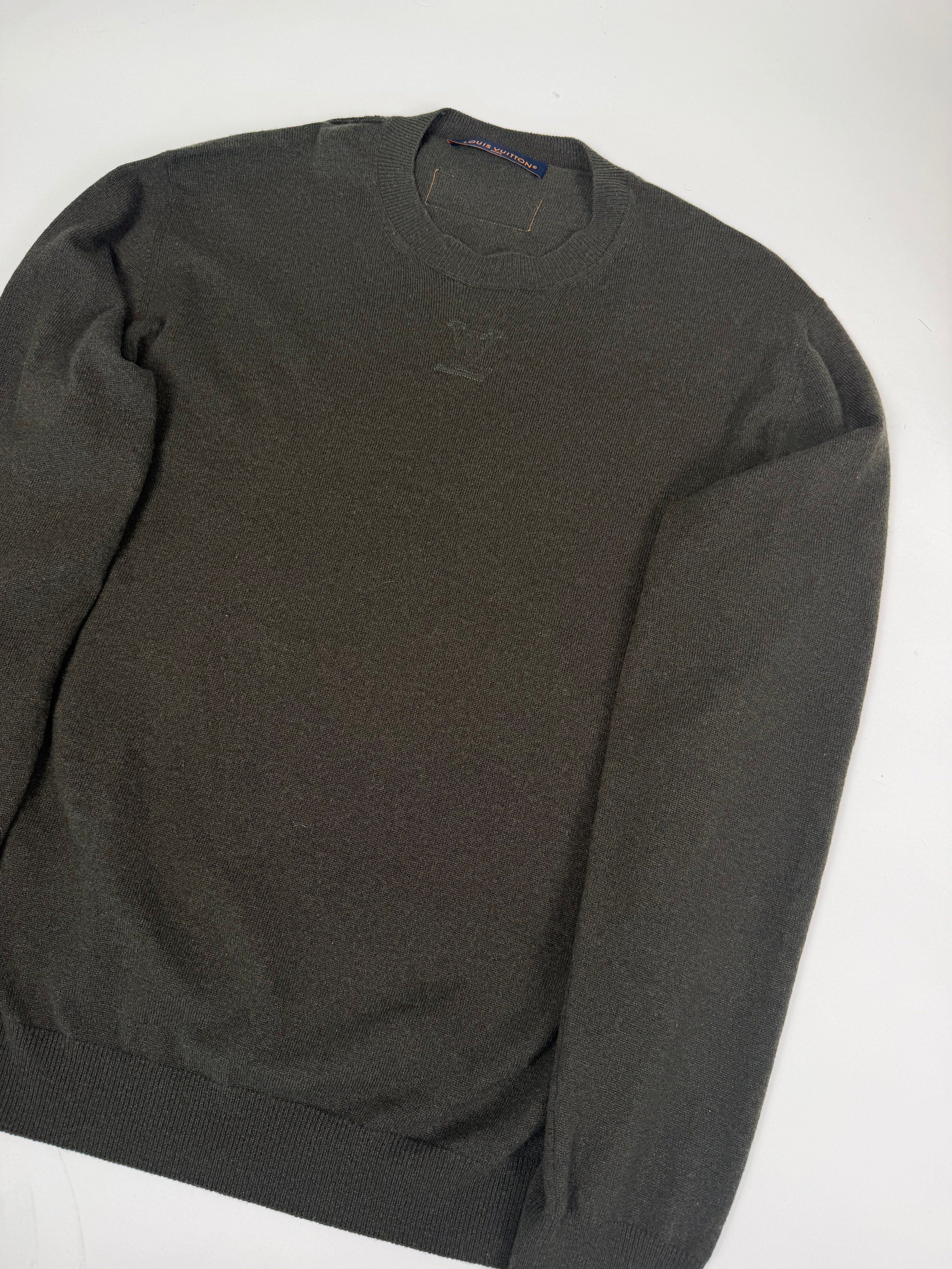 LOUIS VUITTON CASHMERE SWEATSHIRT KHAKI - XL (Fits Large) | PRE OWNED