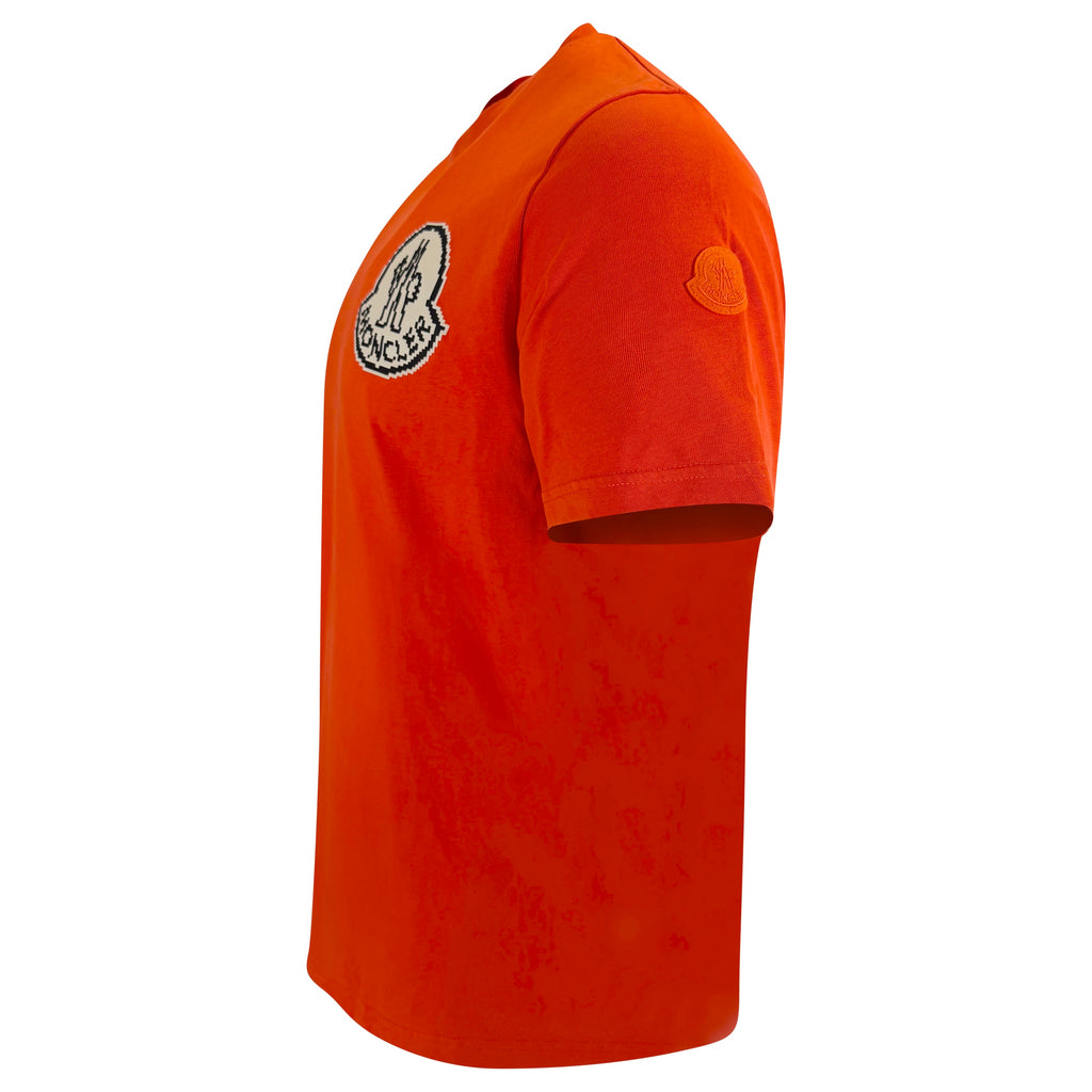 MONCLER ORANGE LOGO T SHIRT - MEDIUM (Fits Large) | PRE OWNED