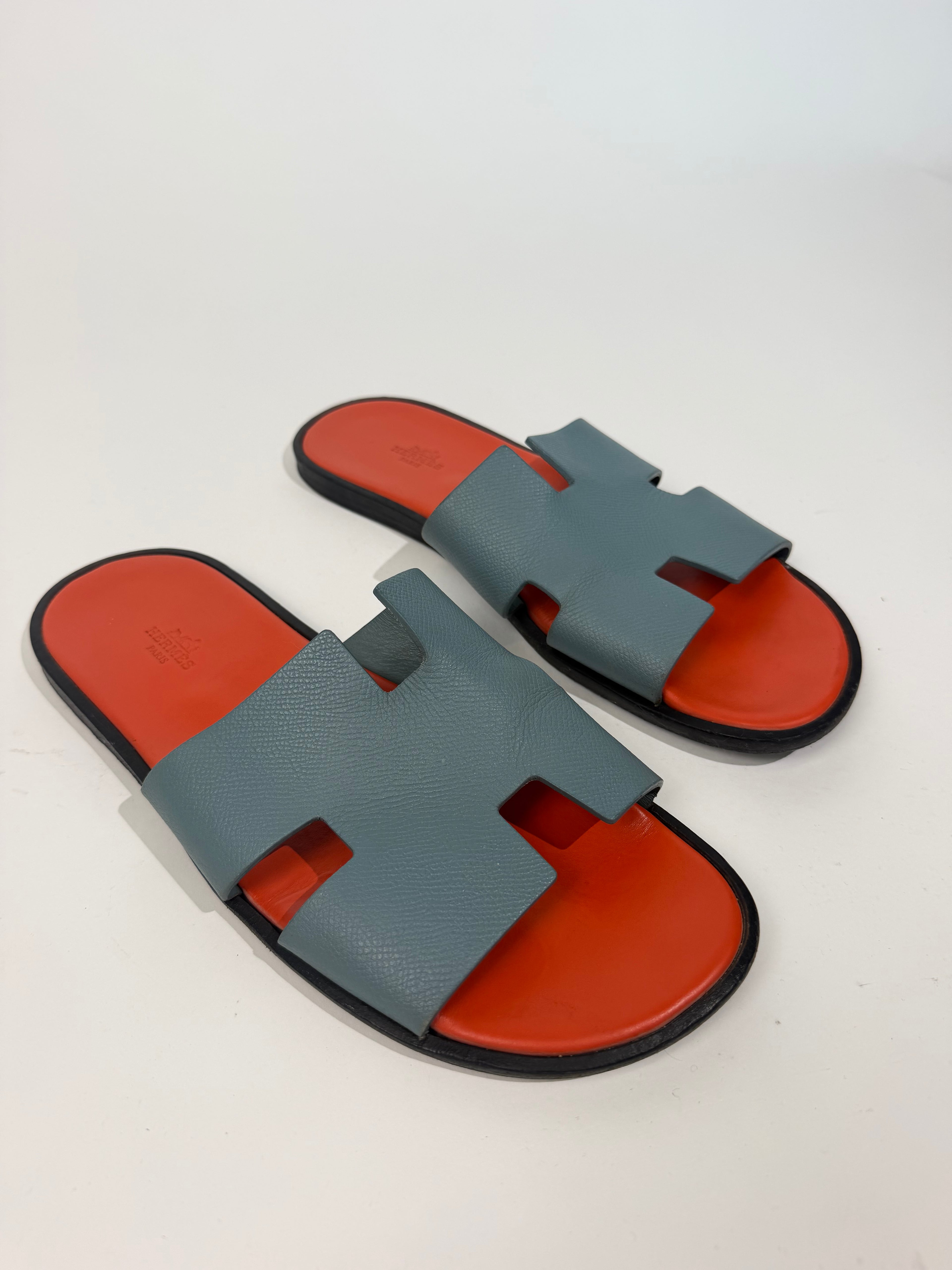 HERMES IZMIR SANDALS BLUE / ORANGE - UK 9 (Fit 8.5) | PRE OWNED