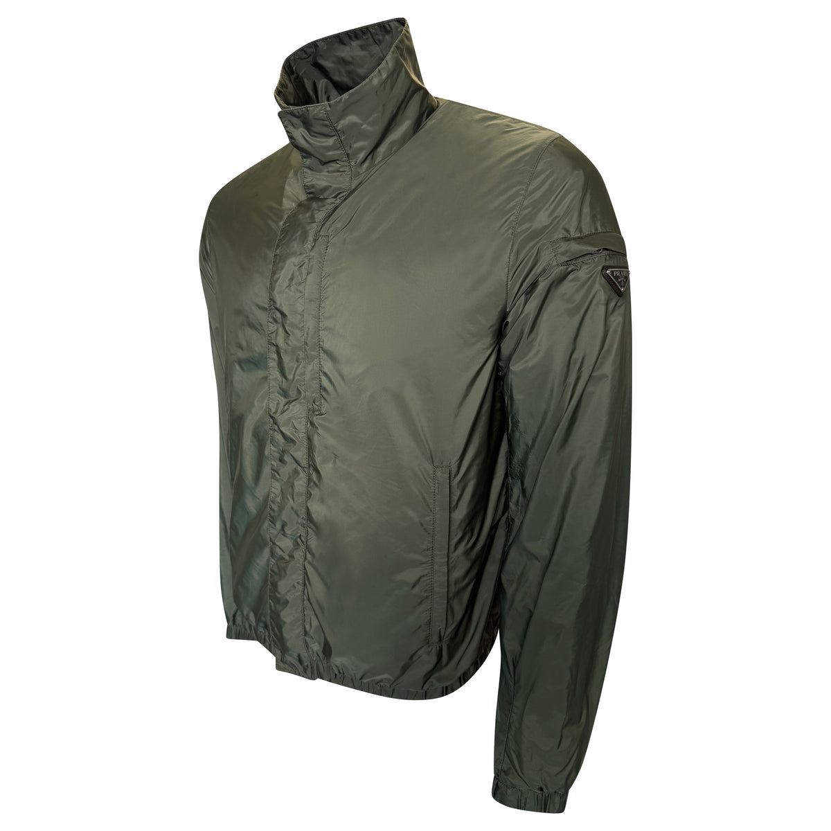 PRADA KHAKI RE NYLON JACKET - LARGE (50)| PRE OWNED