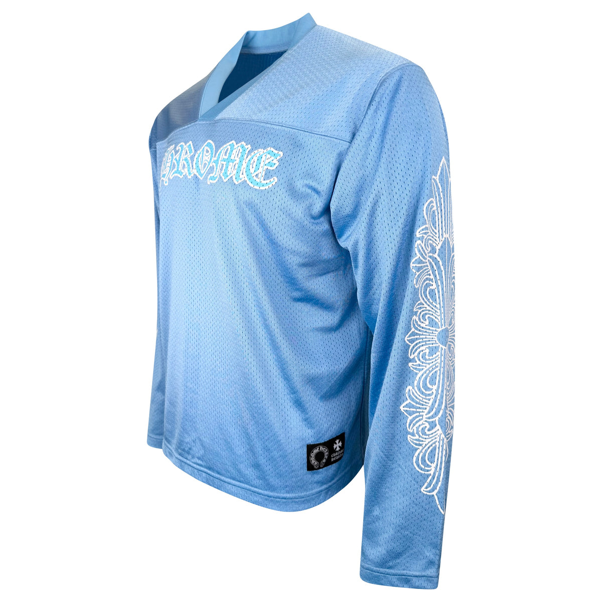 CHROME HEARTS LIGHT BLUE LONG SLEEVED JERSEY - MEDIUM | PRE OWNED