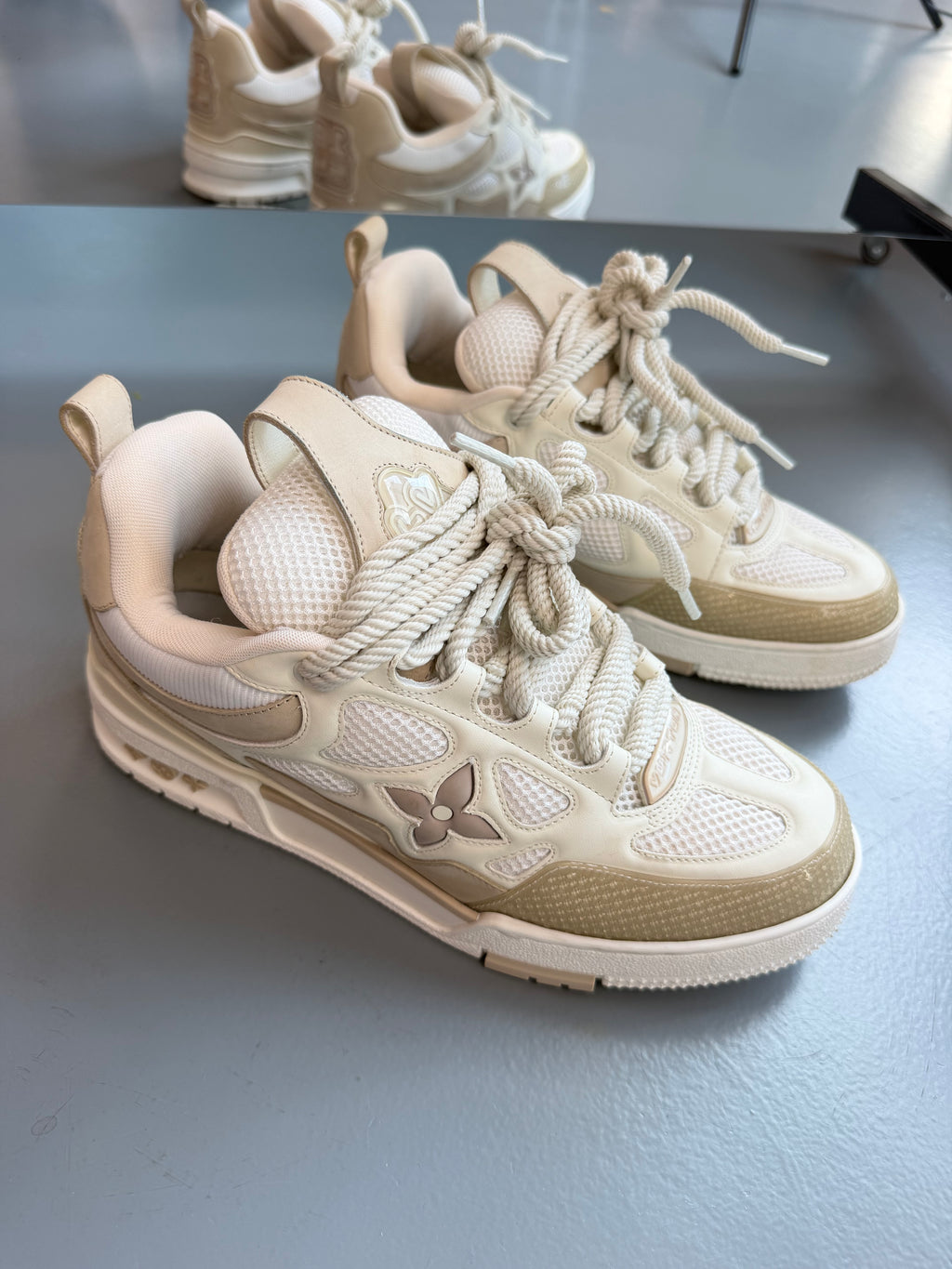 LOUIS VUITTON SKATE SNEAKER BEIGE - UK 7.5 (Fits 8.5) | PRE OWNED