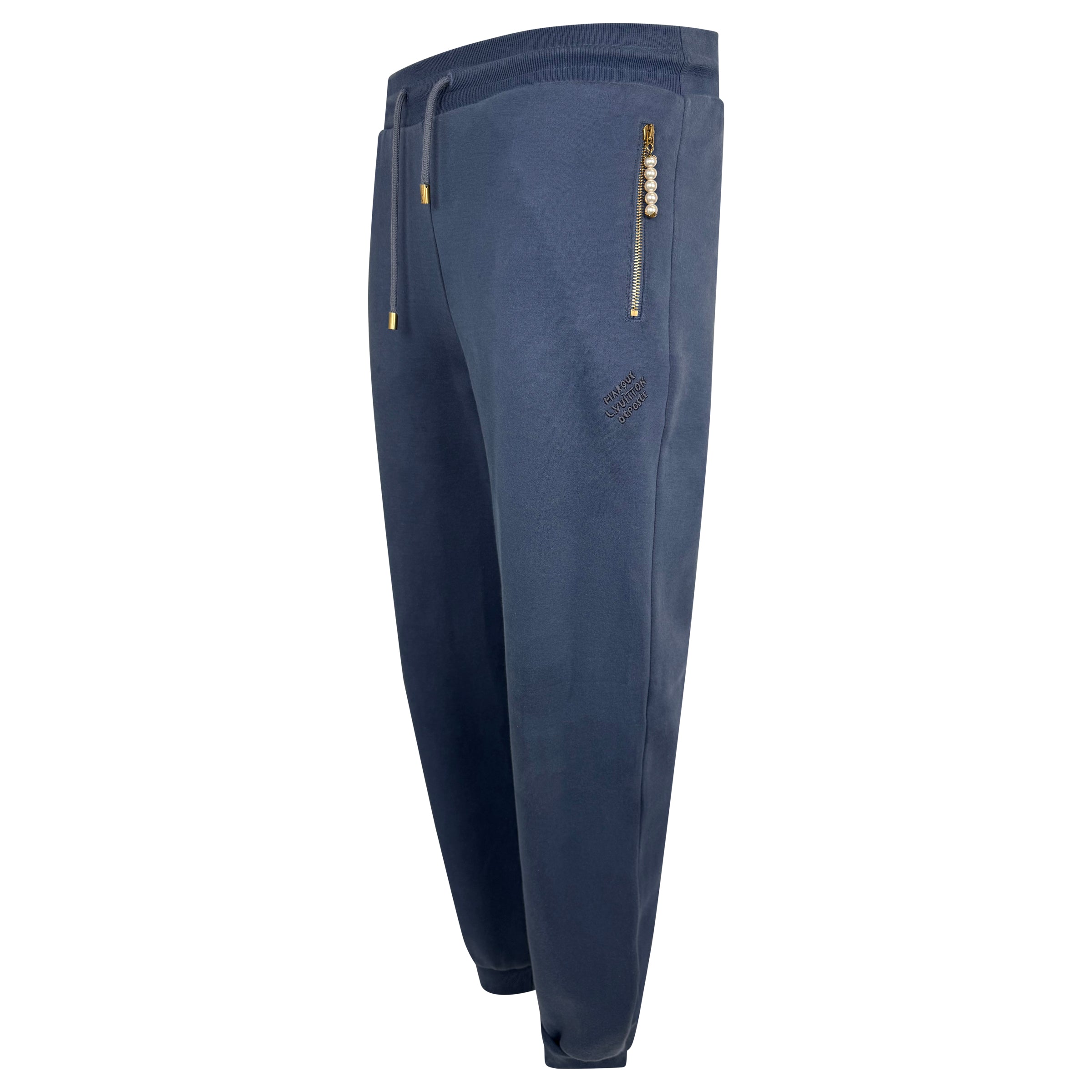 LOUIS VUITTON BLUE MARQUE DEPOSEE TRACK PANTS - LARGE
