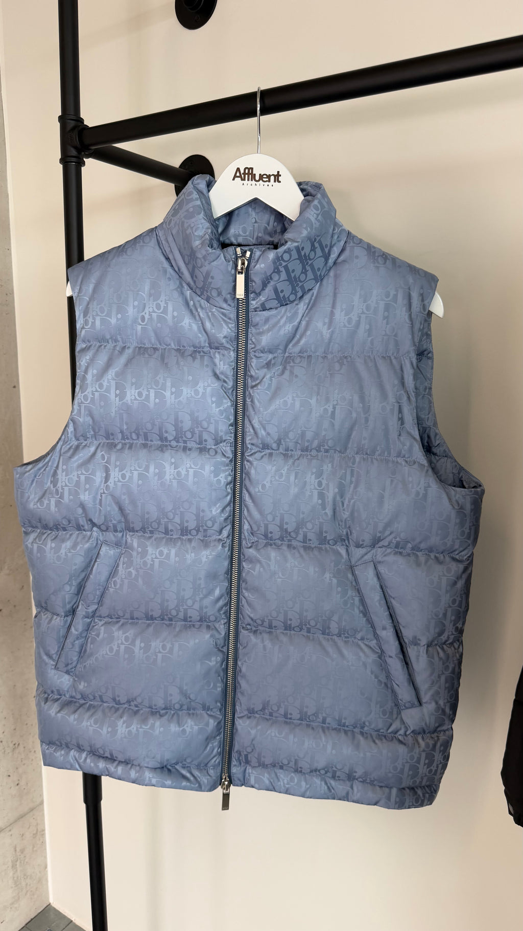 DIOR JACQUARD OBLIQUE GILET LIGHT BLUE - MEDIUM (48) | PRE OWNED