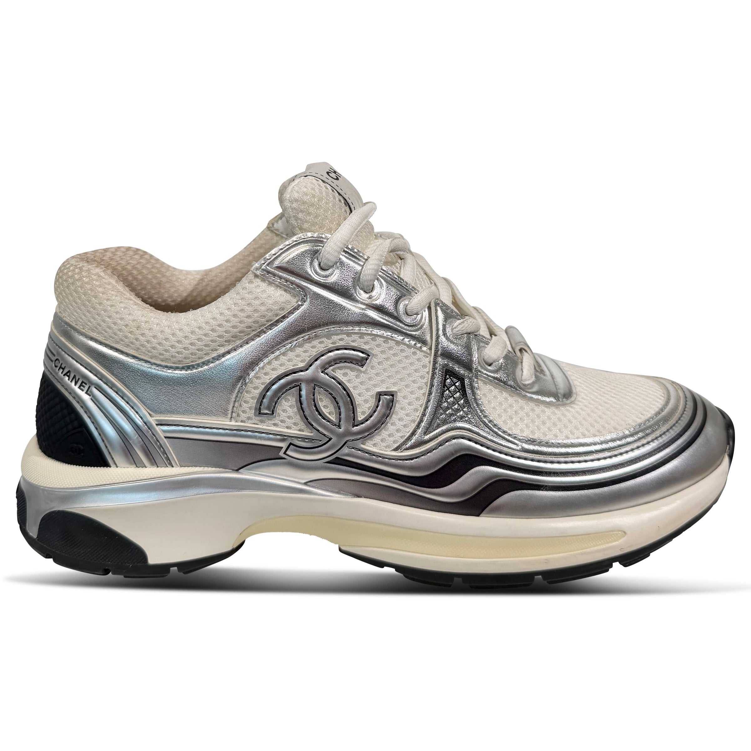 CHANEL BEIGE / GOLD RUNNER SNEAKER - UK 7 (41) | PRE OWNED