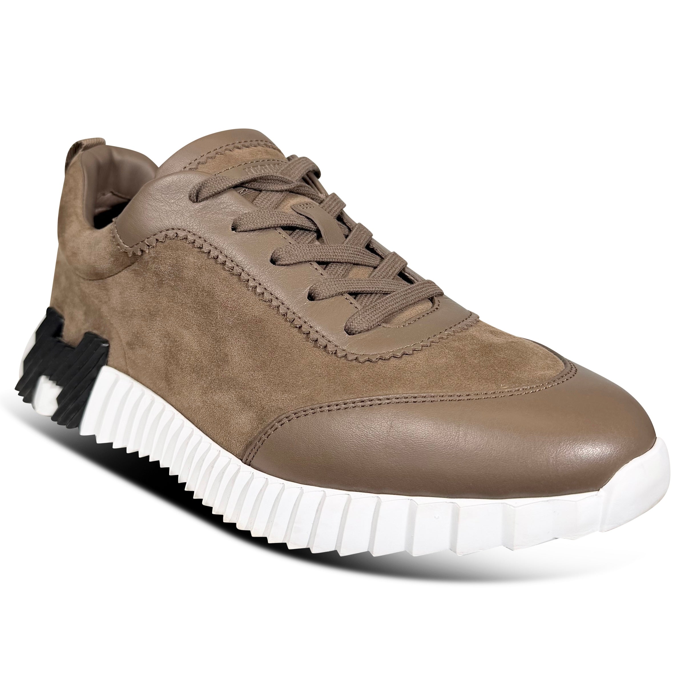 HERMES BOUNCING MOCHA / WHITE   - UK 8.5 (Fits 9) | PRE OWNED