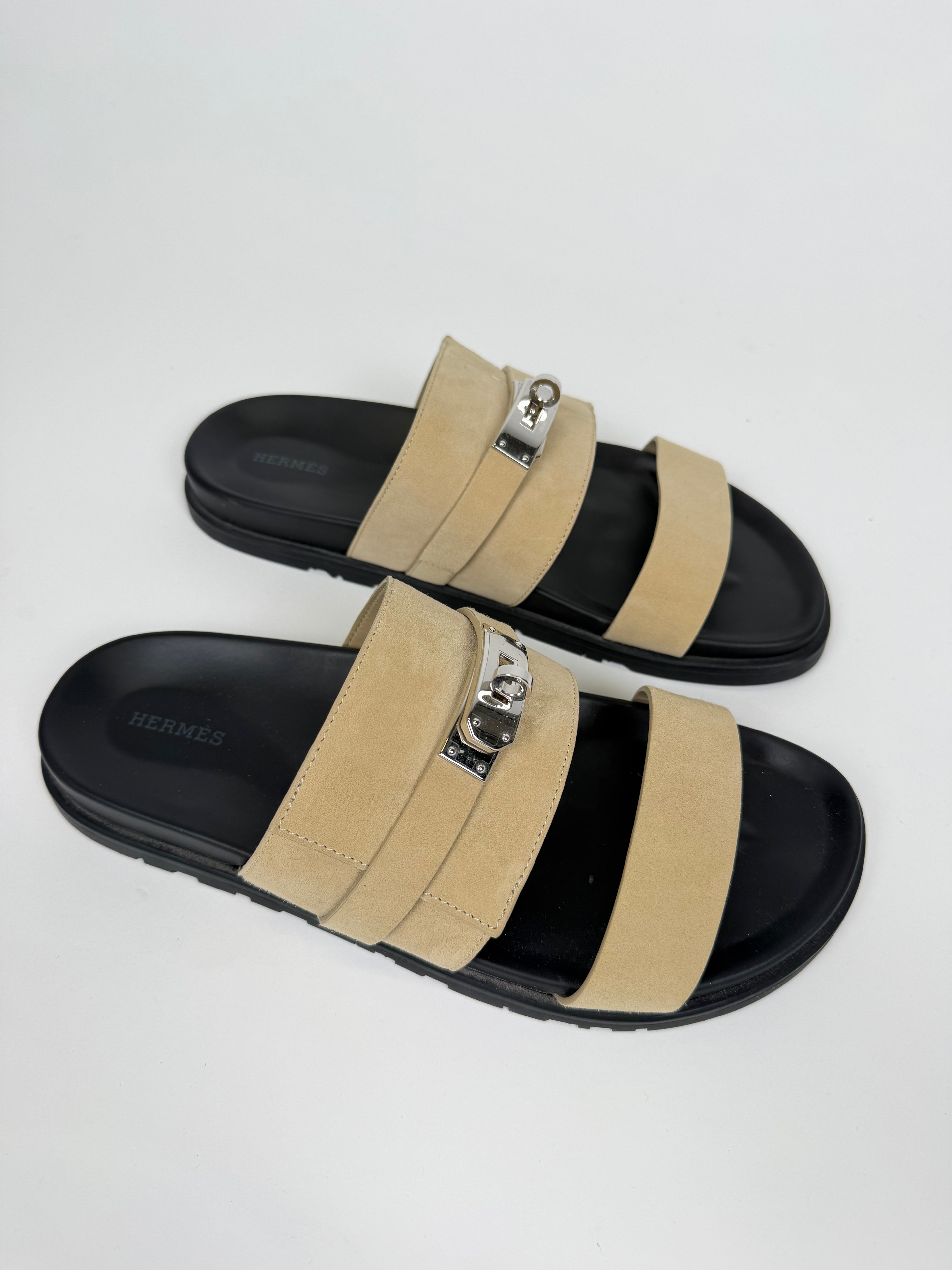 HERMES BEIGE JACKSON SANDAL - UK 9 (Fits 10) | PRE OWNED