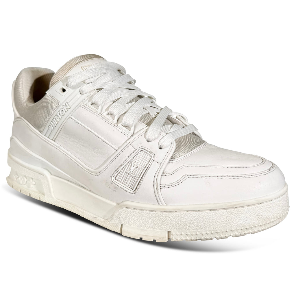LOUIS VUITTON WHITE LV SNEAKER - UK 7 (Fit 8) | PRE OWNED